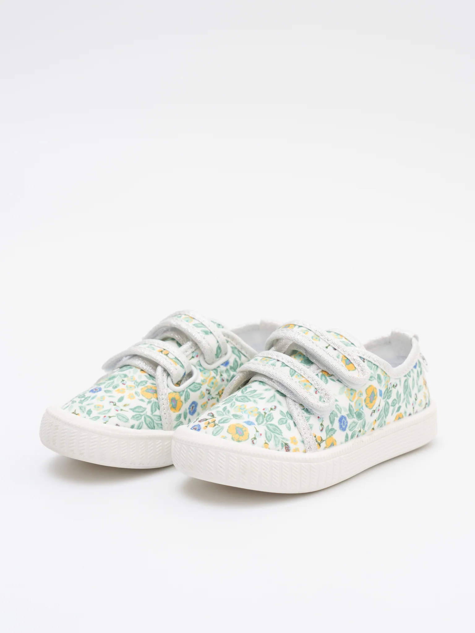 Girls' Canvas Velcro Sneaker in Floral - Image 7