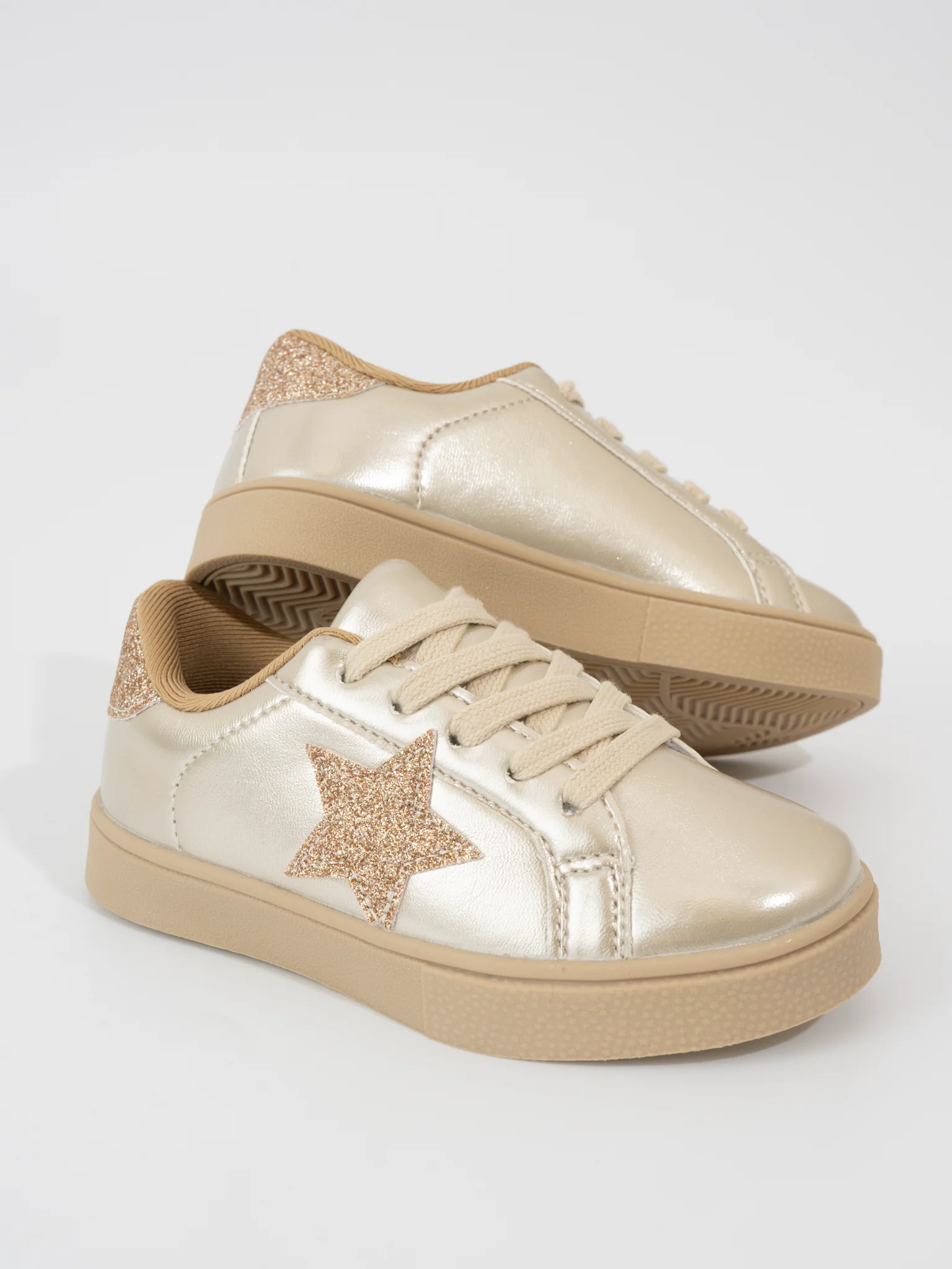 Girls' Sparkle Star Sneaker - Metallic Gold - Image 6