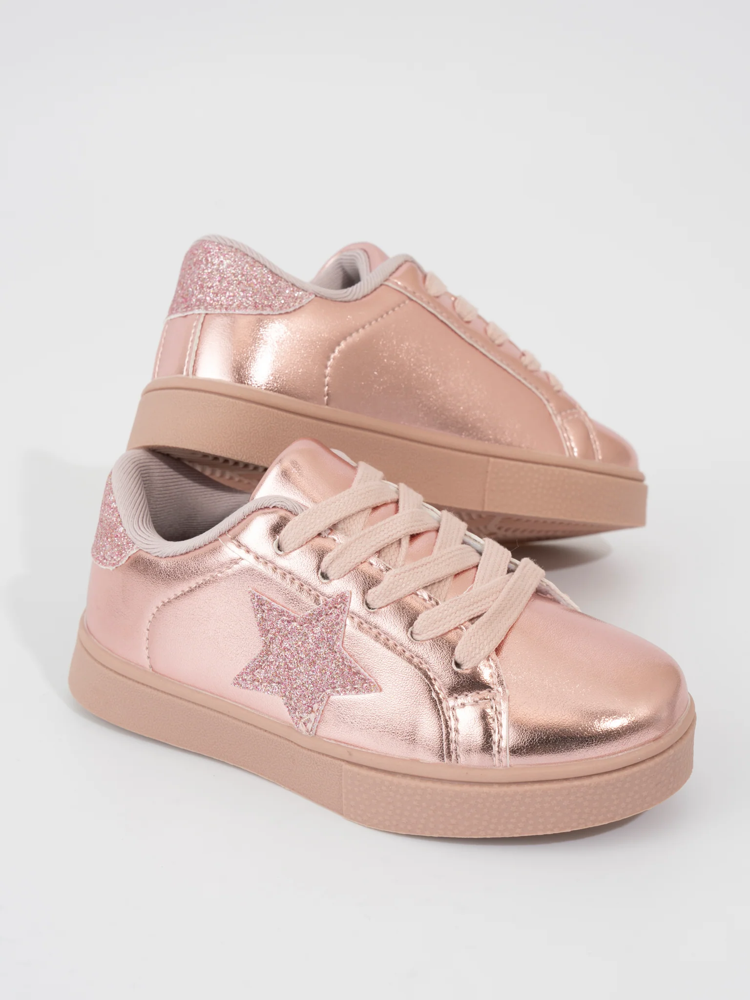 Girls' Sparkle Star Sneaker - Metallic Pink - Image 6