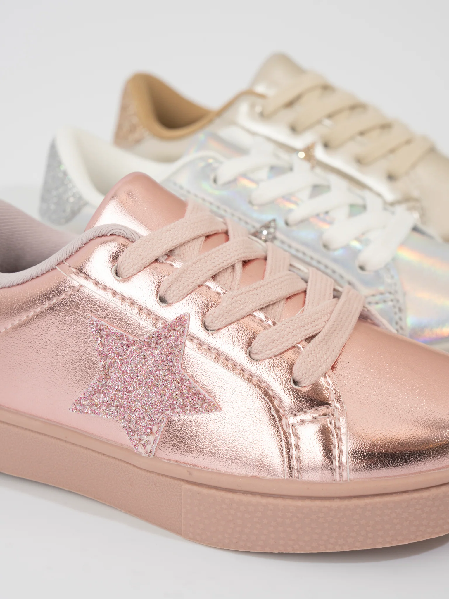 Girls' Sparkle Star Sneaker - Metallic Pink - Image 9