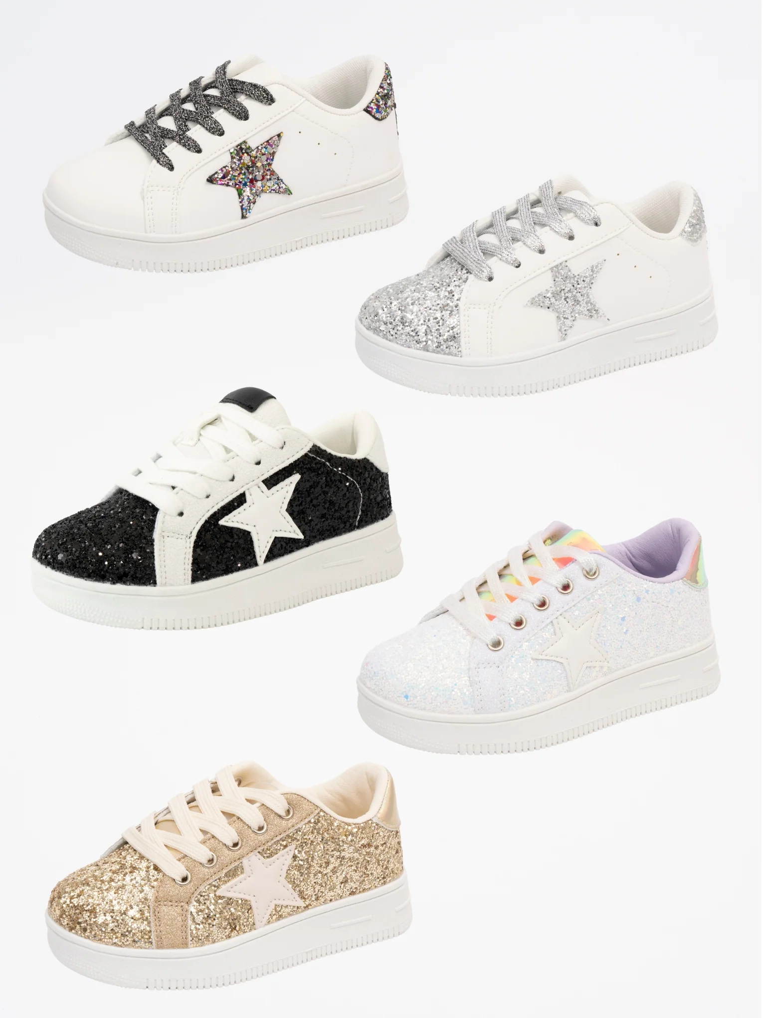 Girls' Sparkle Star Sneaker - Unicorn Glitter - Image 3