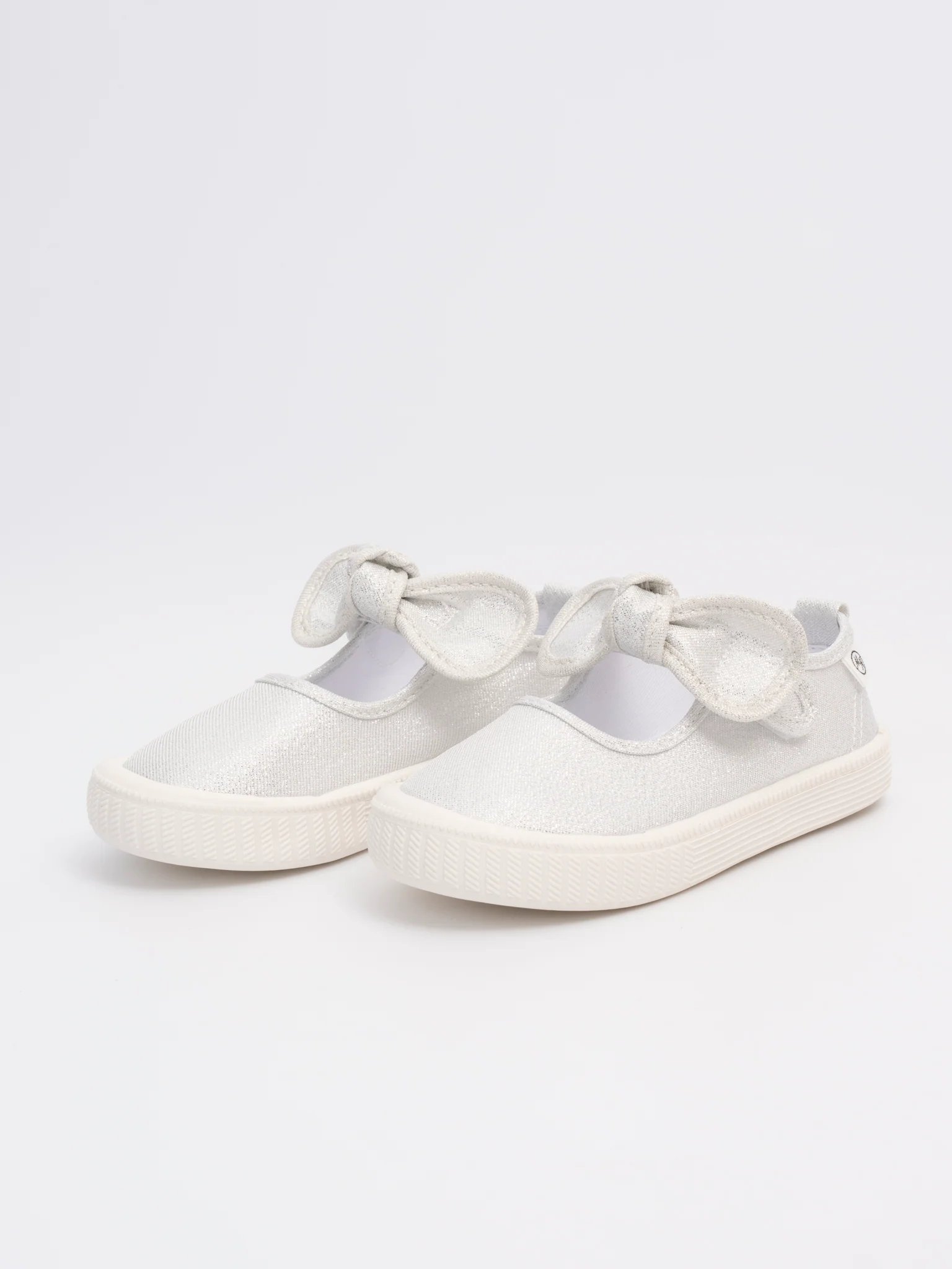 Girls' Sparkly Bow Mary Jane Sneaker - Silver Glitter - Image 3