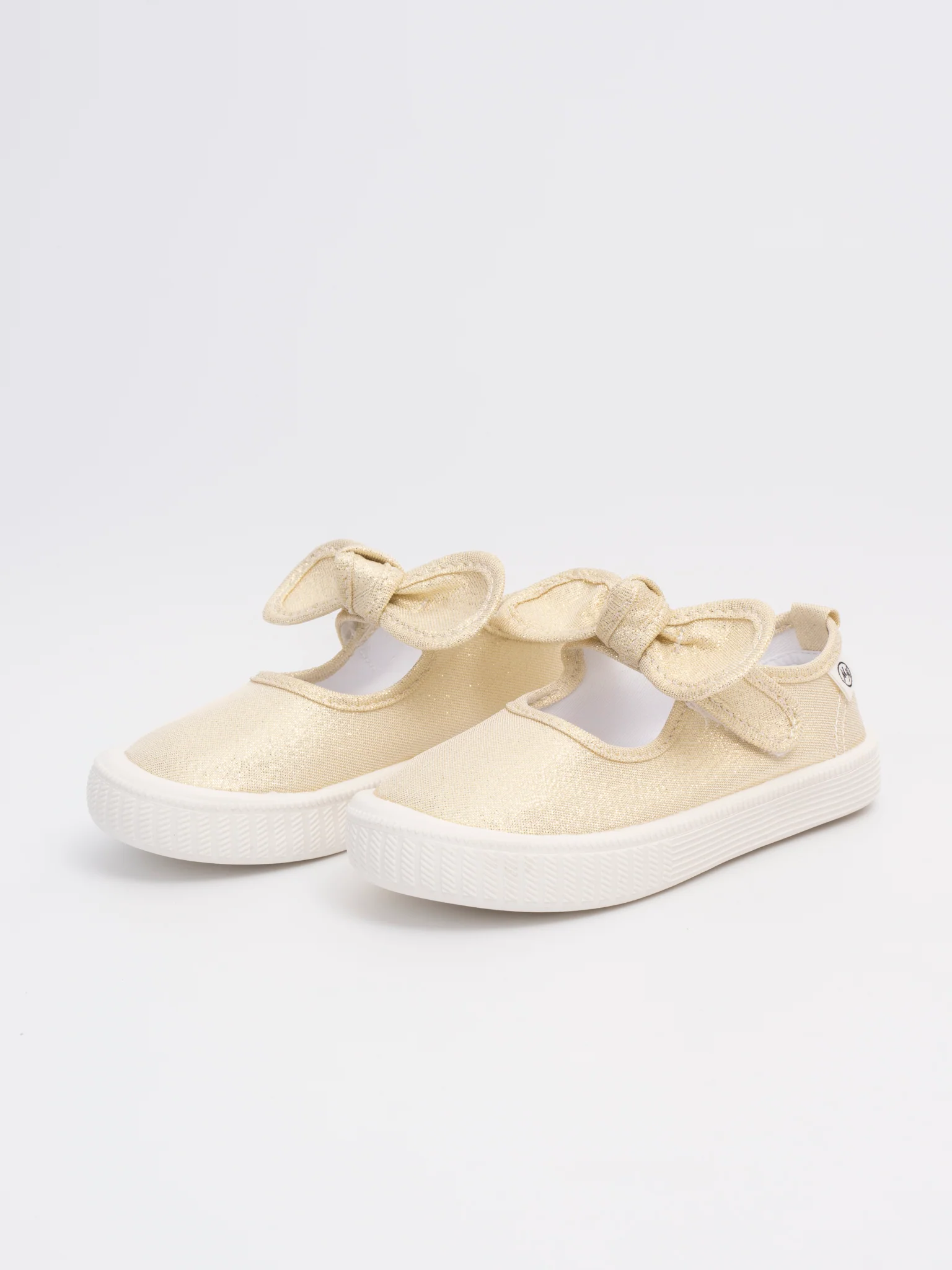 Girls' Sparkly Bow Mary Jane Sneaker - Gold Glitter - Image 3