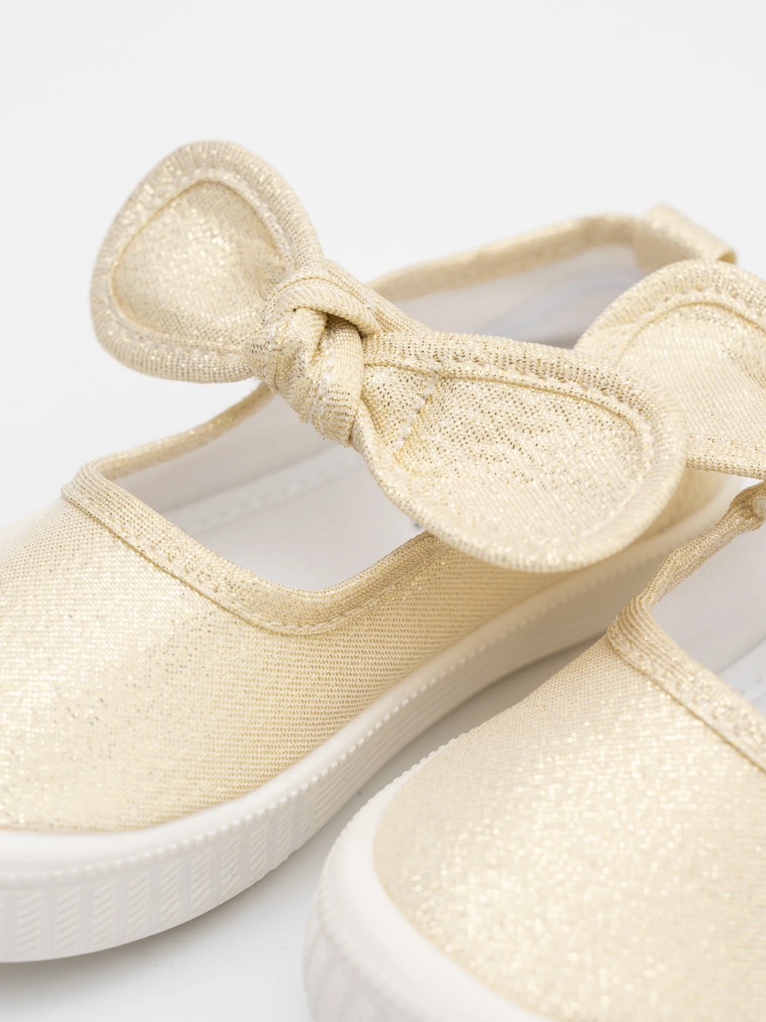 Girls' Sparkly Bow Mary Jane Sneaker - Gold Glitter - Image 4