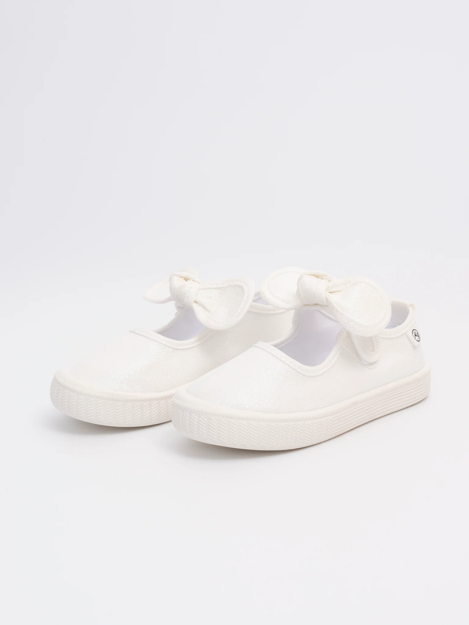 Girls' Sparkly Bow Mary Jane Sneaker - White Glitter - Image 3