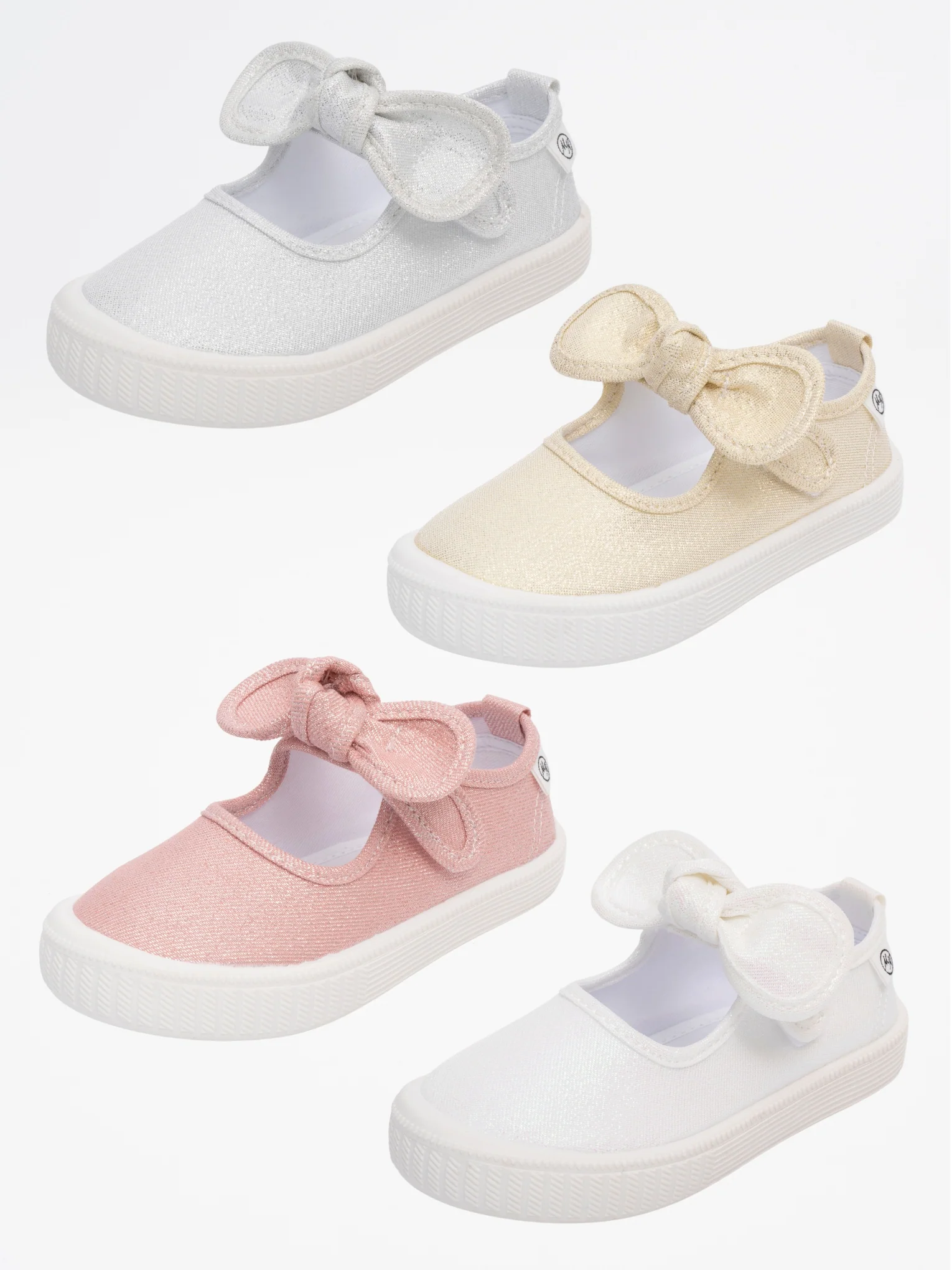 Girls' Sparkly Bow Mary Jane Sneaker - White Glitter - Image 5
