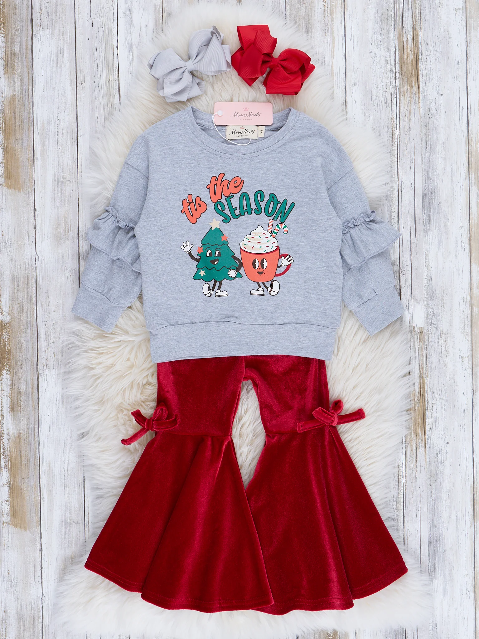 Glad Tidings Velvet Bell Bottom Outfit - Image 4