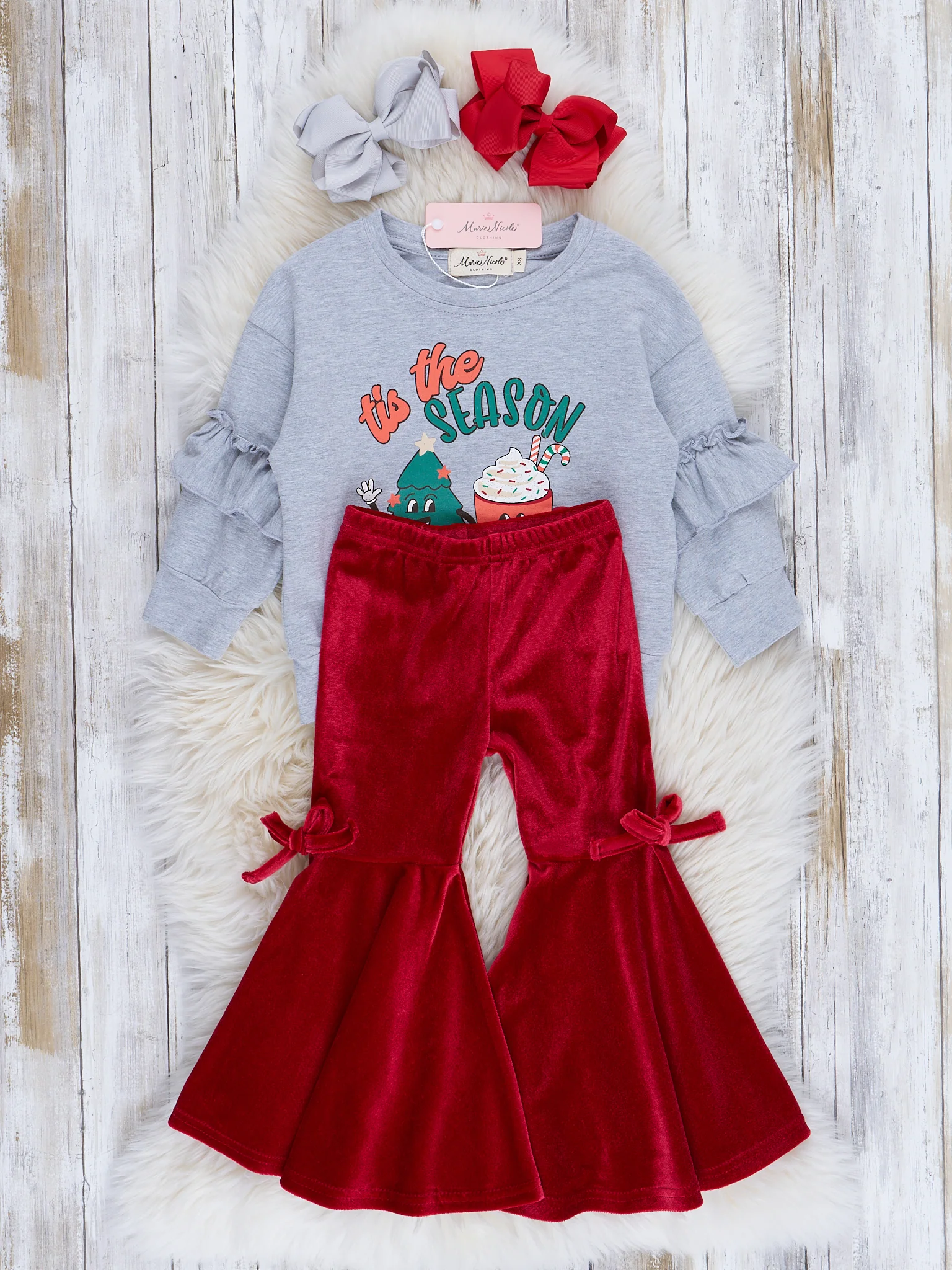 Glad Tidings Velvet Bell Bottom Outfit - Image 5