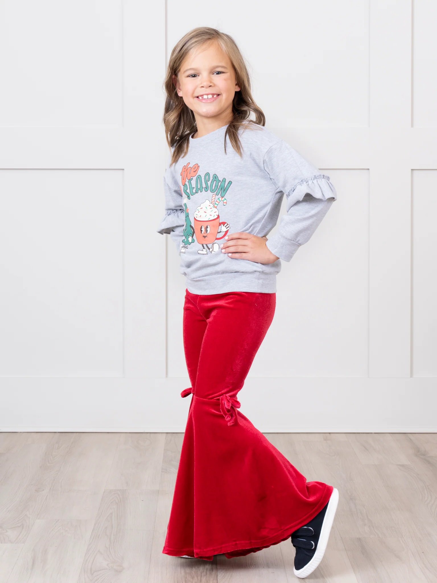 Glad Tidings Velvet Bell Bottom Outfit - Image 6