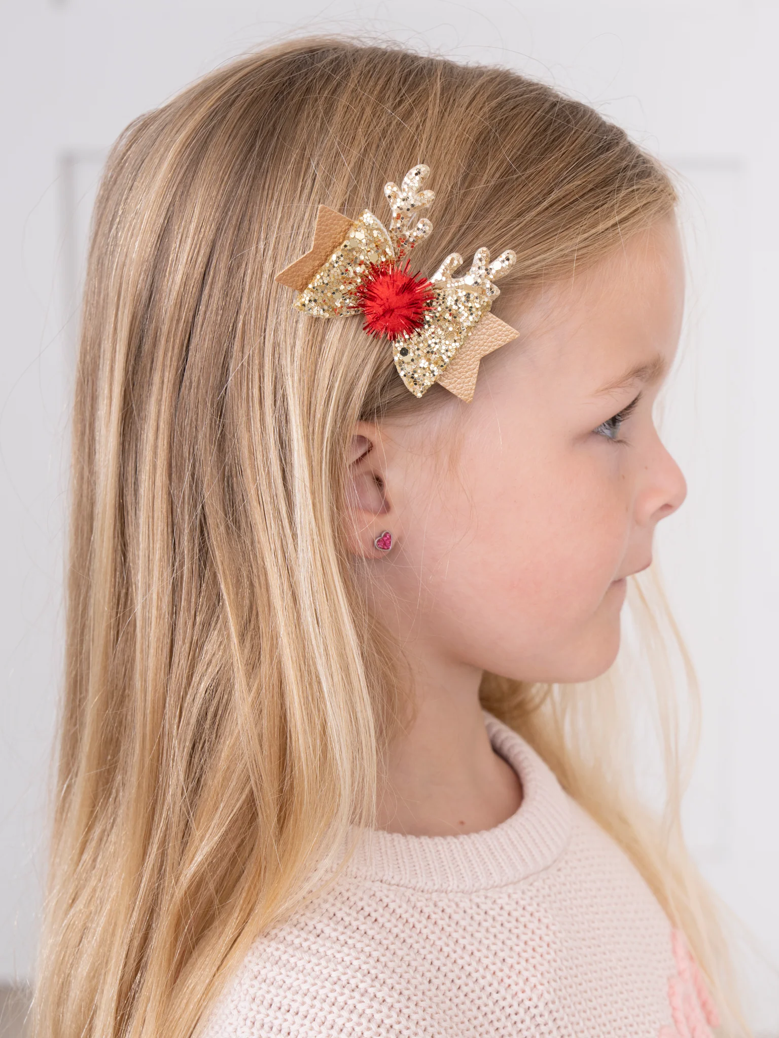 Glitter Rudolph Bow