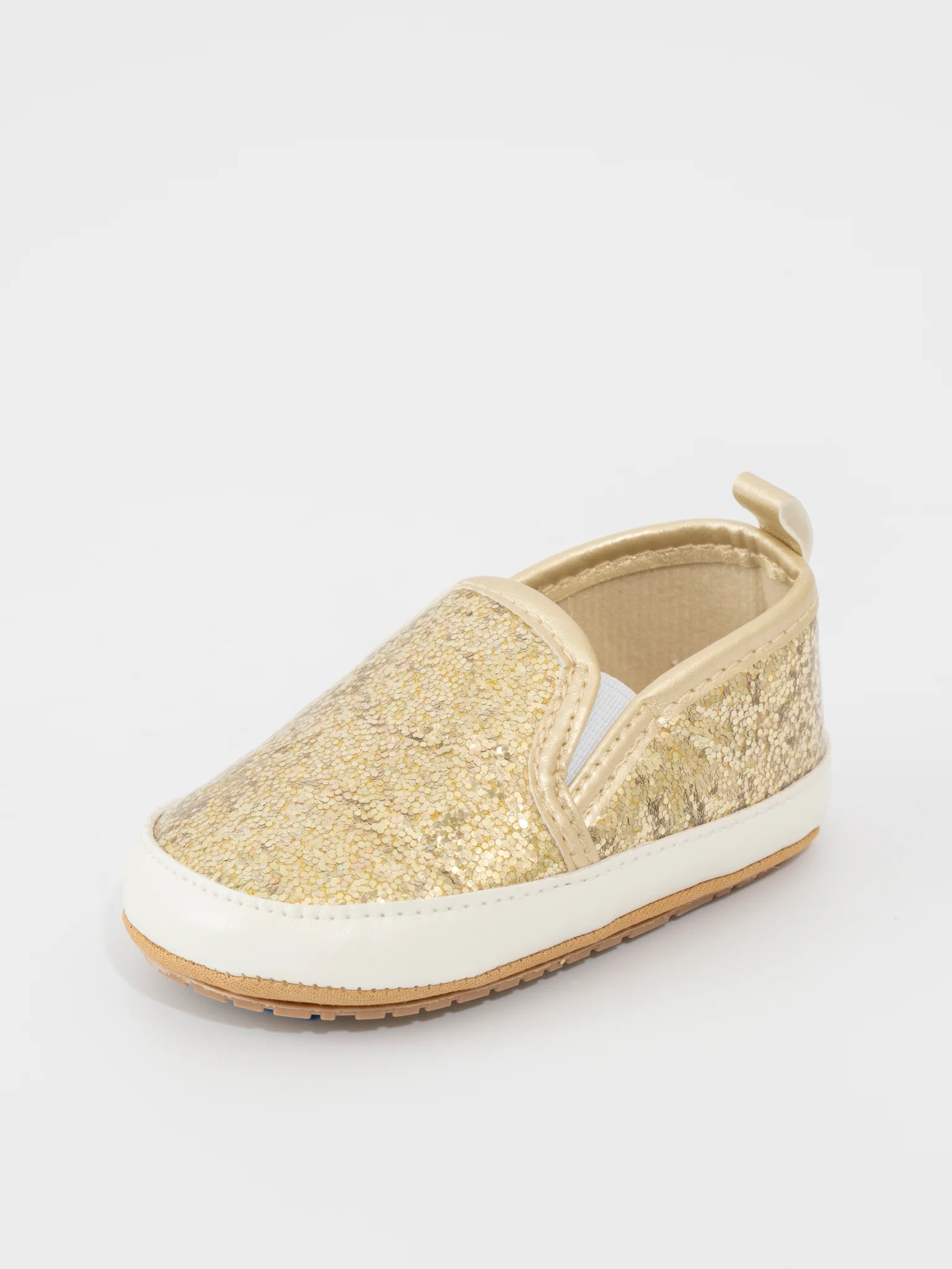 Glitter Slip On Baby Shoe Gold - Image 4