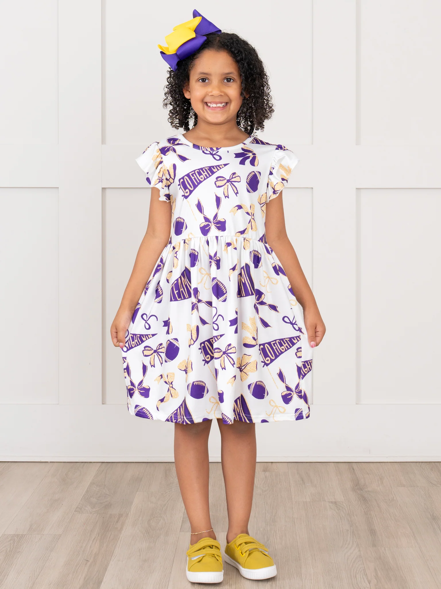 Go Team Flutter Swing Dress - Louisiana - Image 3