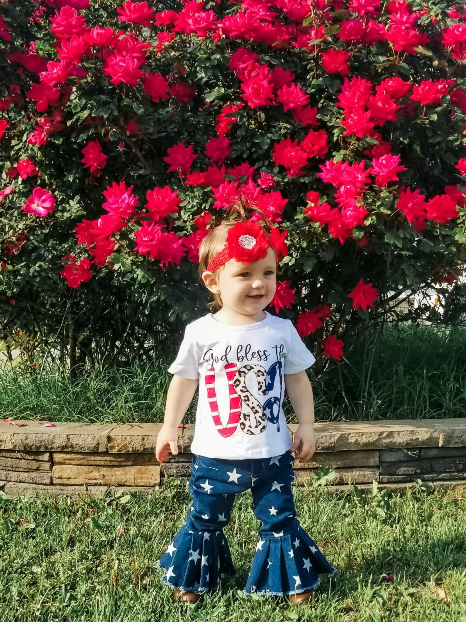 "God Bless The USA" Star Bell Bottoms Outfit - Image 3