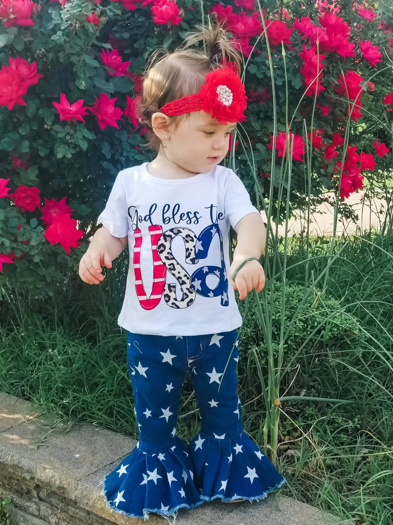 "God Bless The USA" Star Bell Bottoms Outfit - Image 5