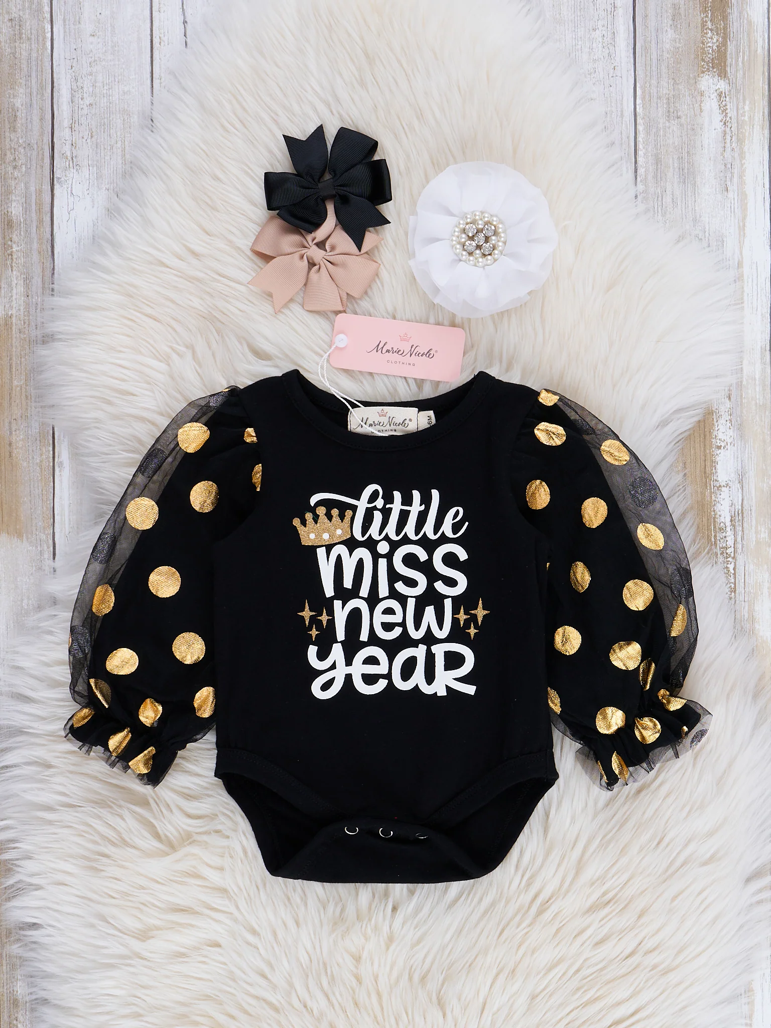 Gold Dots New Year Bubble Romper - Image 2