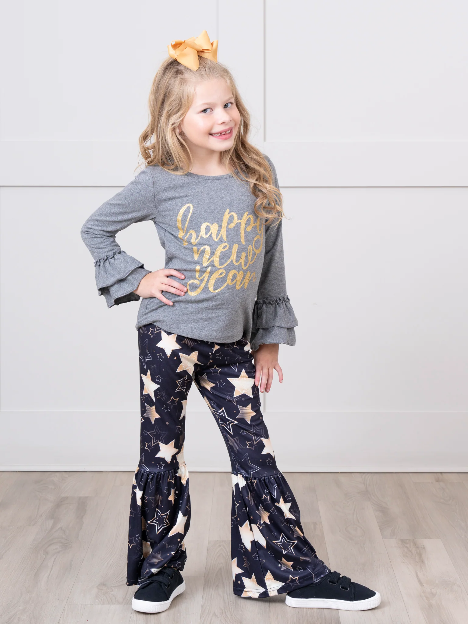 Gold Stars New Year Bell Bottom Outfit