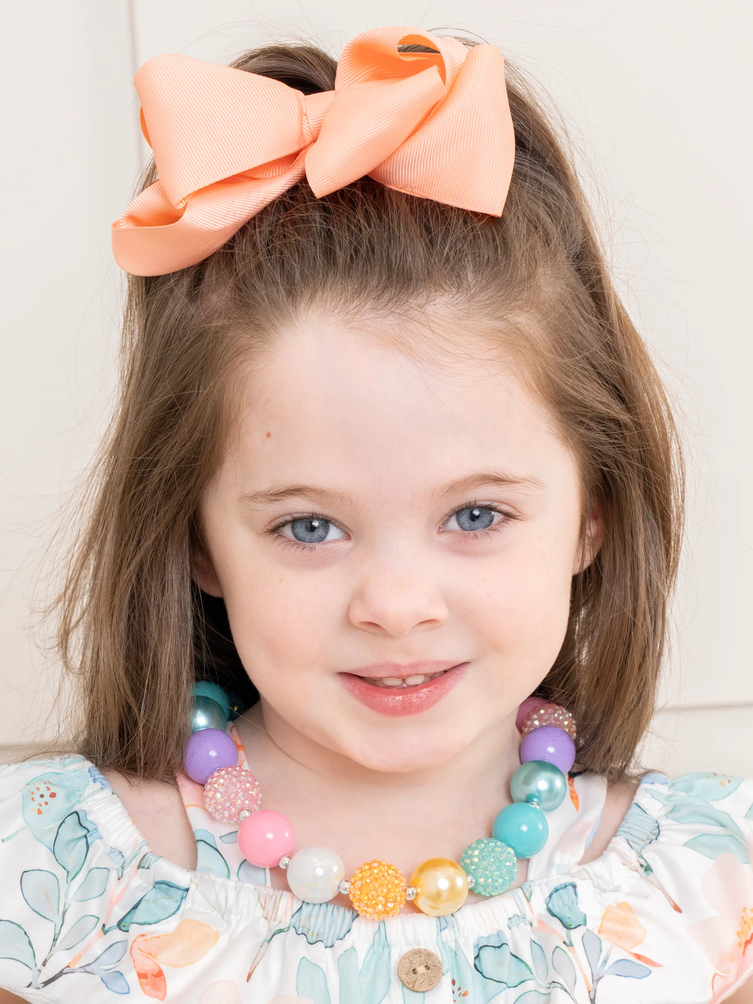 Gold & Teal Sparkle Bubblegum Necklace - Image 2