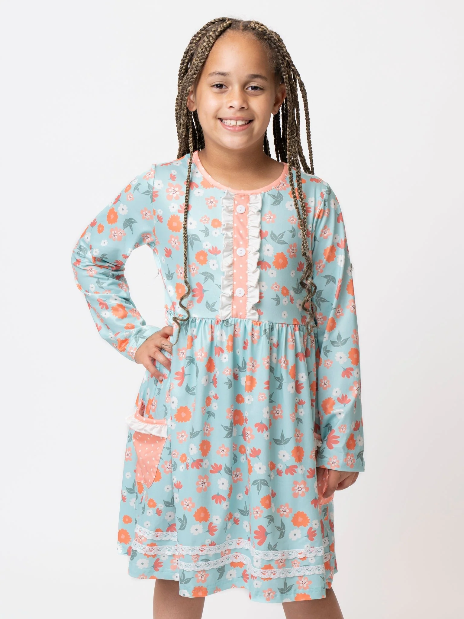 Golden Blooms Floral Lace Dress