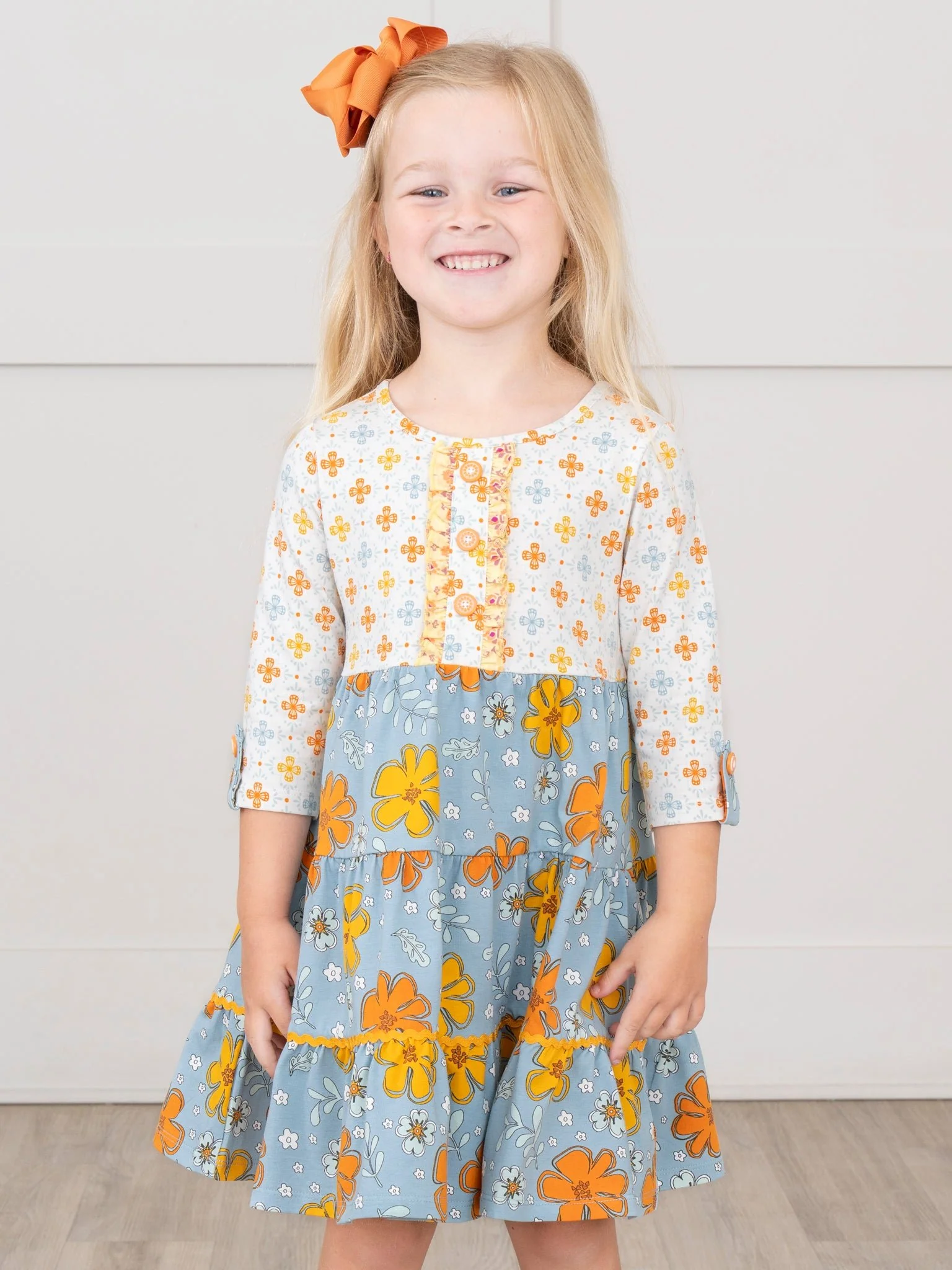 Golden Hour Cloud Ruffle Dress