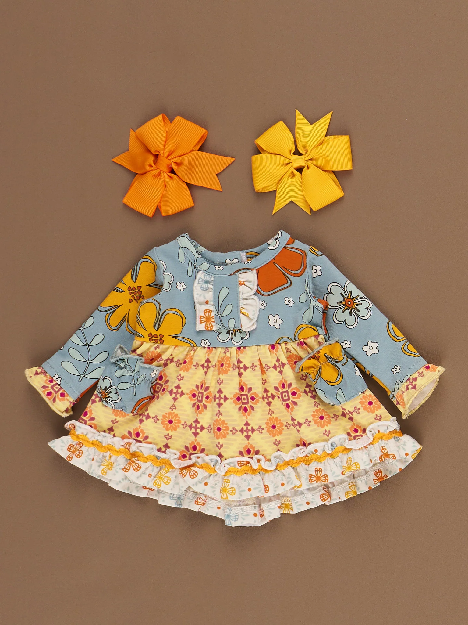 Golden Hour Sun Ruffle Doll Dress - Image 2
