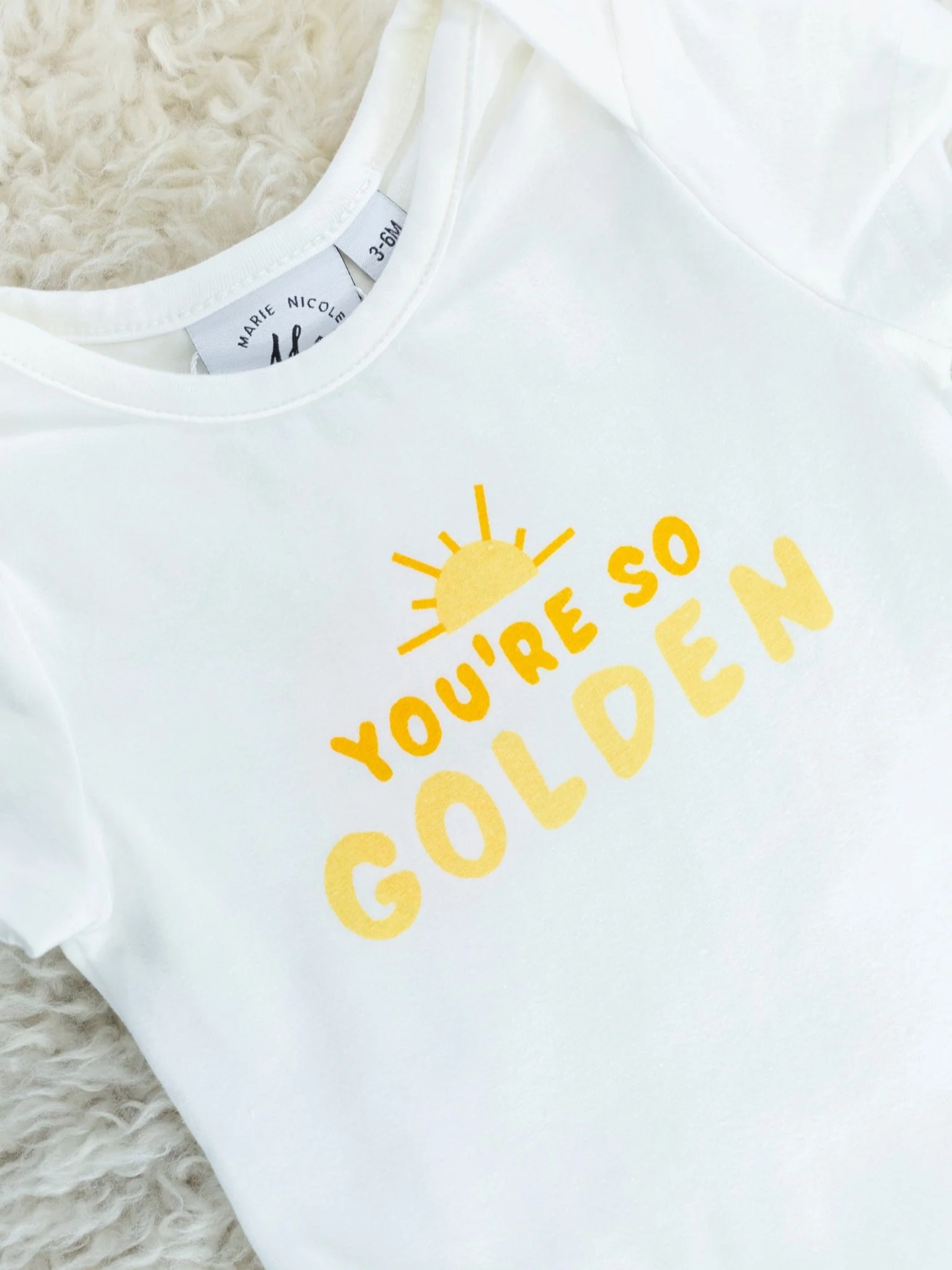 "Golden" Onesie & Striped Bell Bottoms Outfit - Image 3