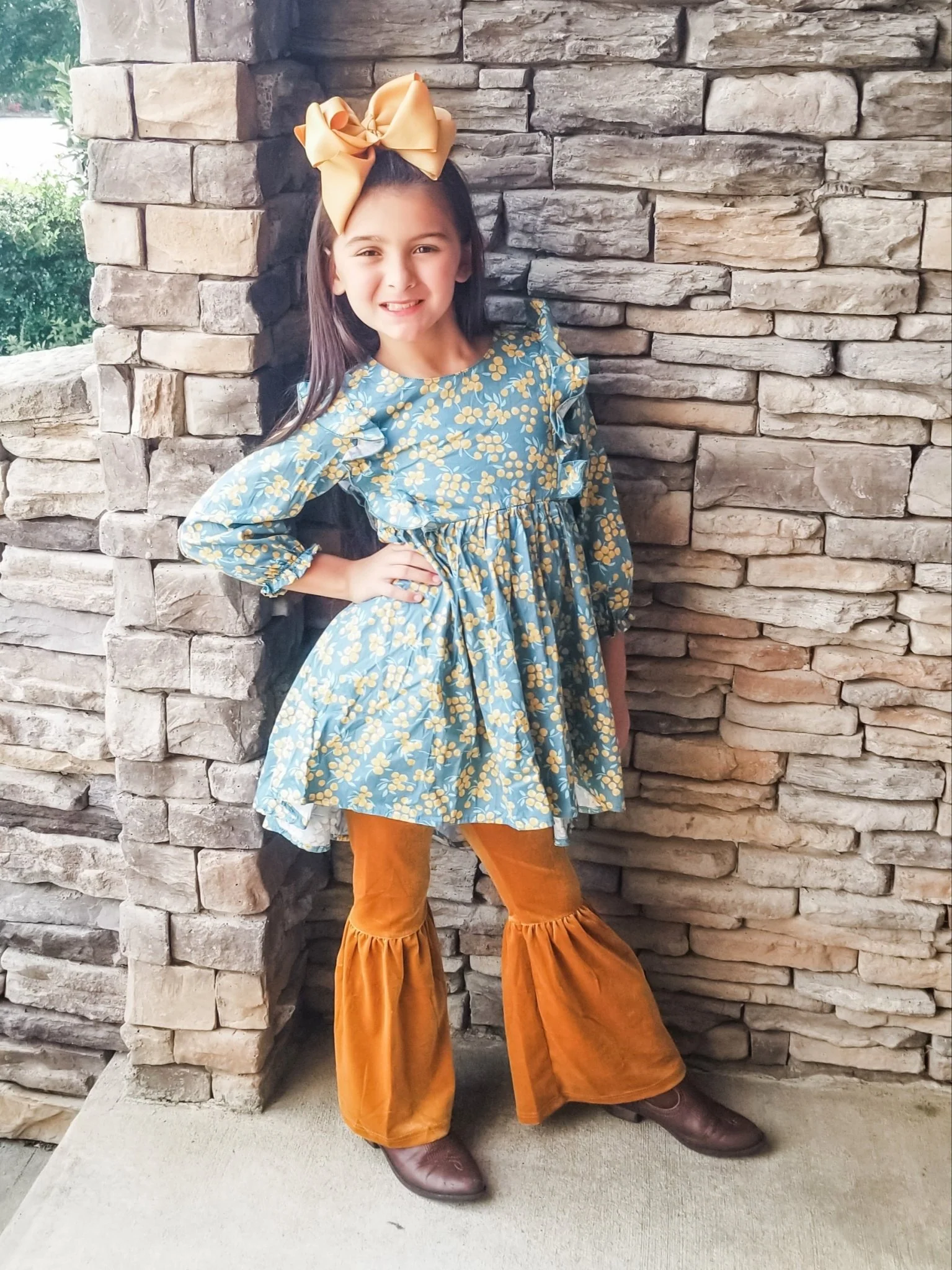 Golden Velvet Bell Bottoms - Image 3