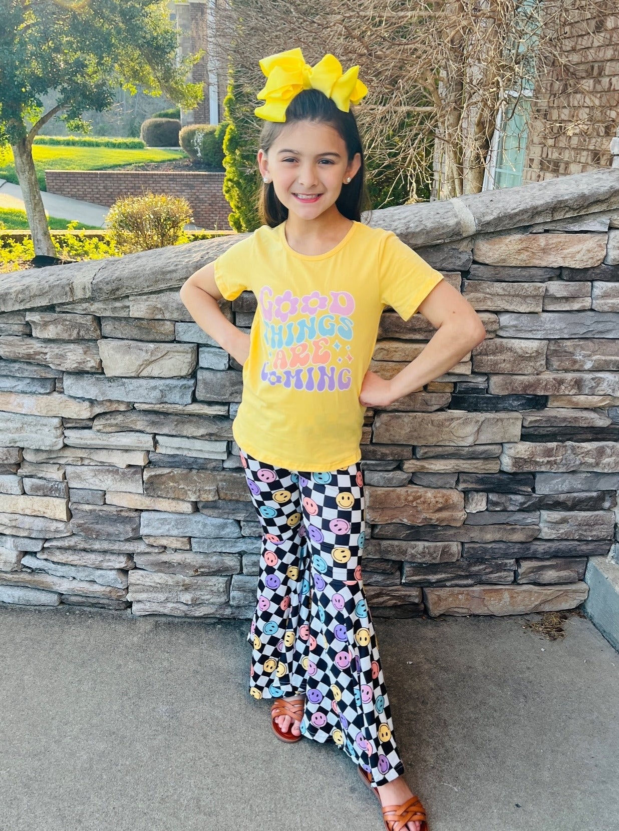 "Good Things" Smiley Check Outfit - Image 5