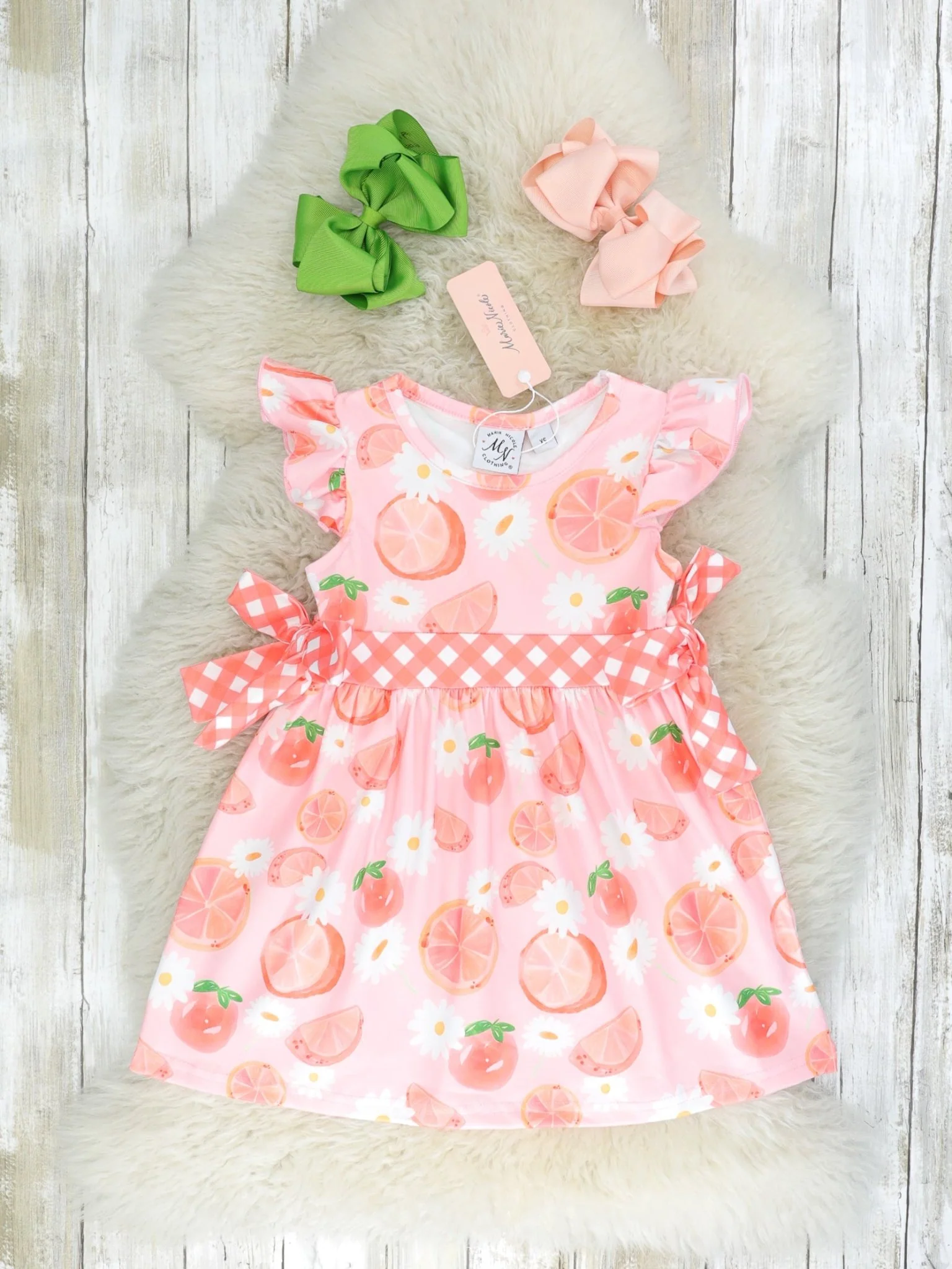 Grapefruit & Daisy Ruffle Dress
