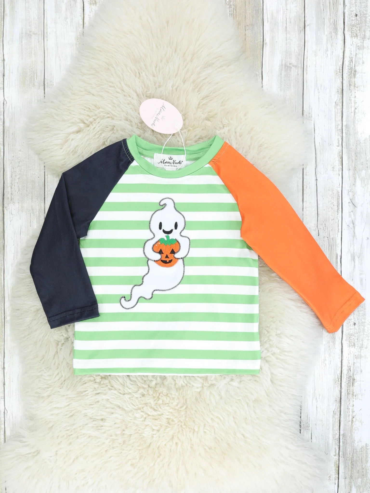 Green & Orange Pumpkin Ghoul Long Sleeve Shirt