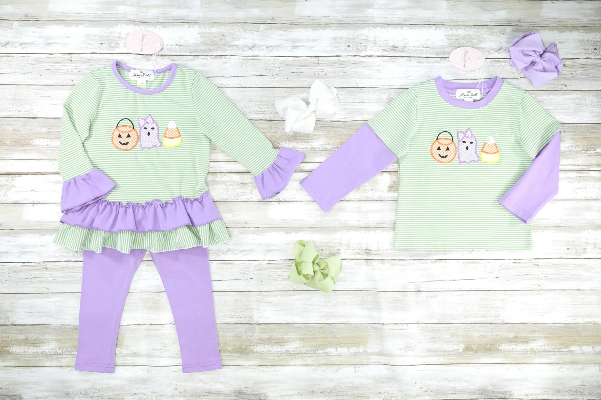 Green & Purple Halloween Ruffle Outfit - Image 3