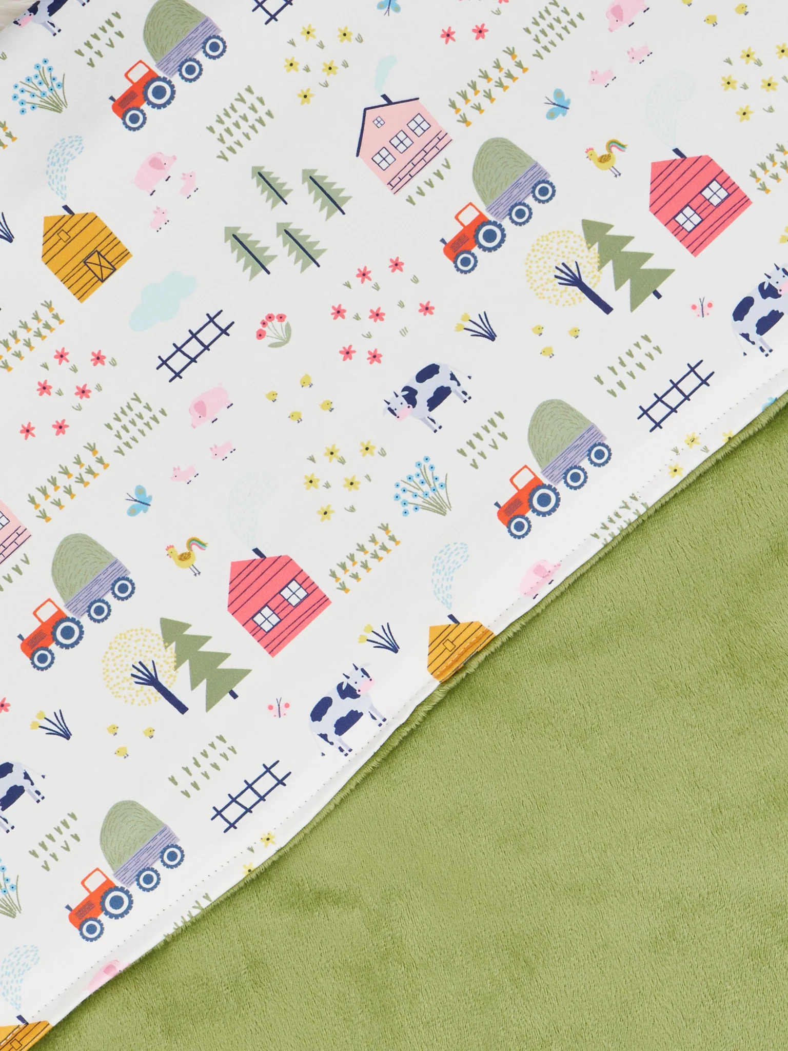 Green & White Doodle Farm Blanket - Image 2