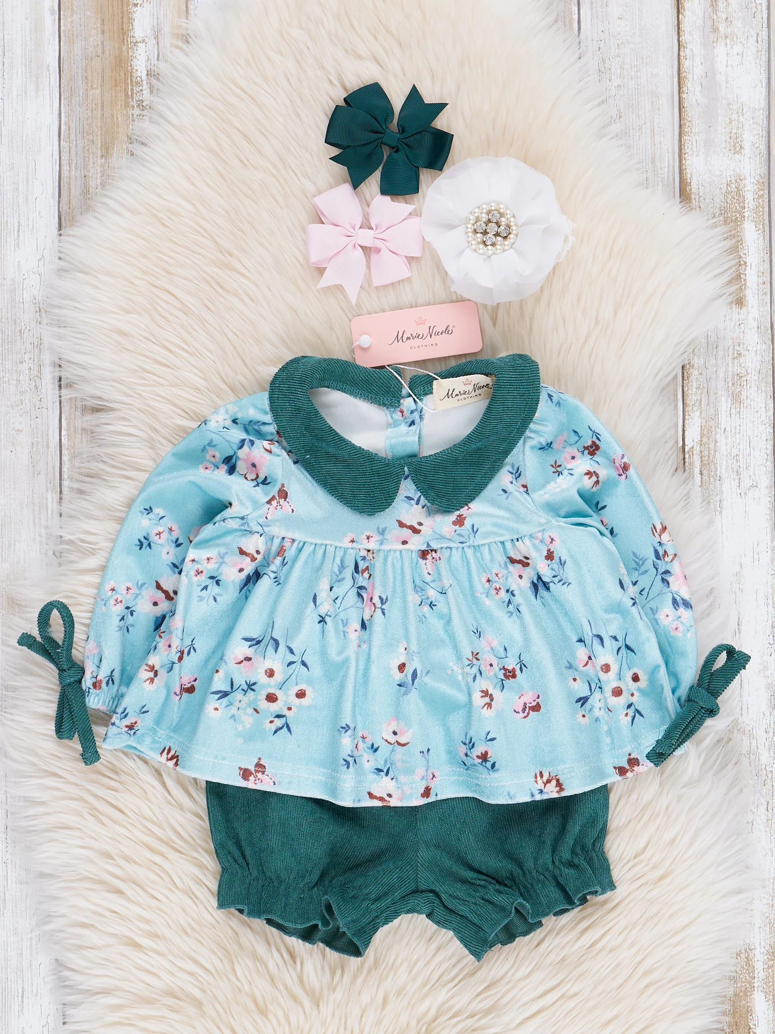Green Blooms Bloomers Outfit