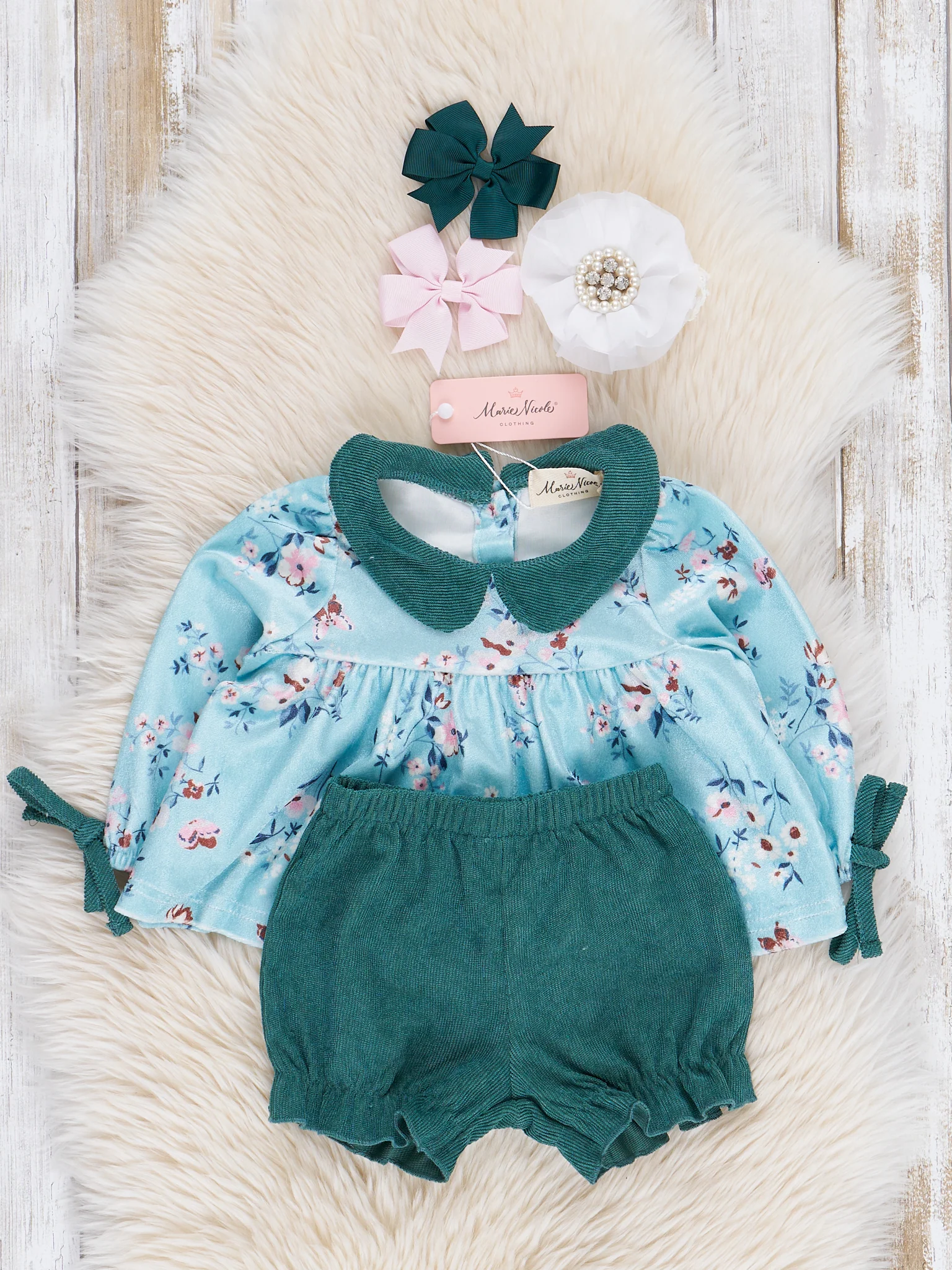 Green Blooms Bloomers Outfit - Image 2