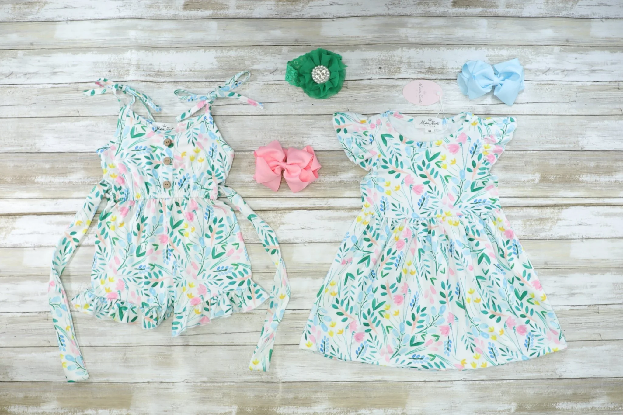 Green, Blue, & Pink Floral Swing Dress - Image 2