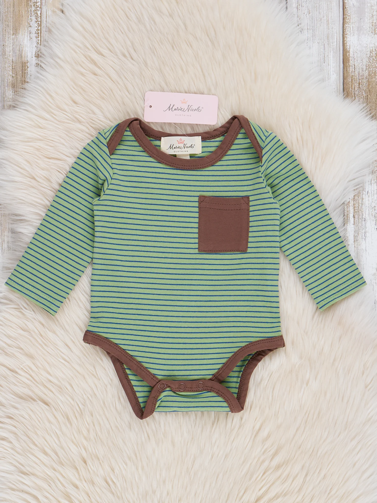 Green & Brown Striped Joggers Outfit - Image 2