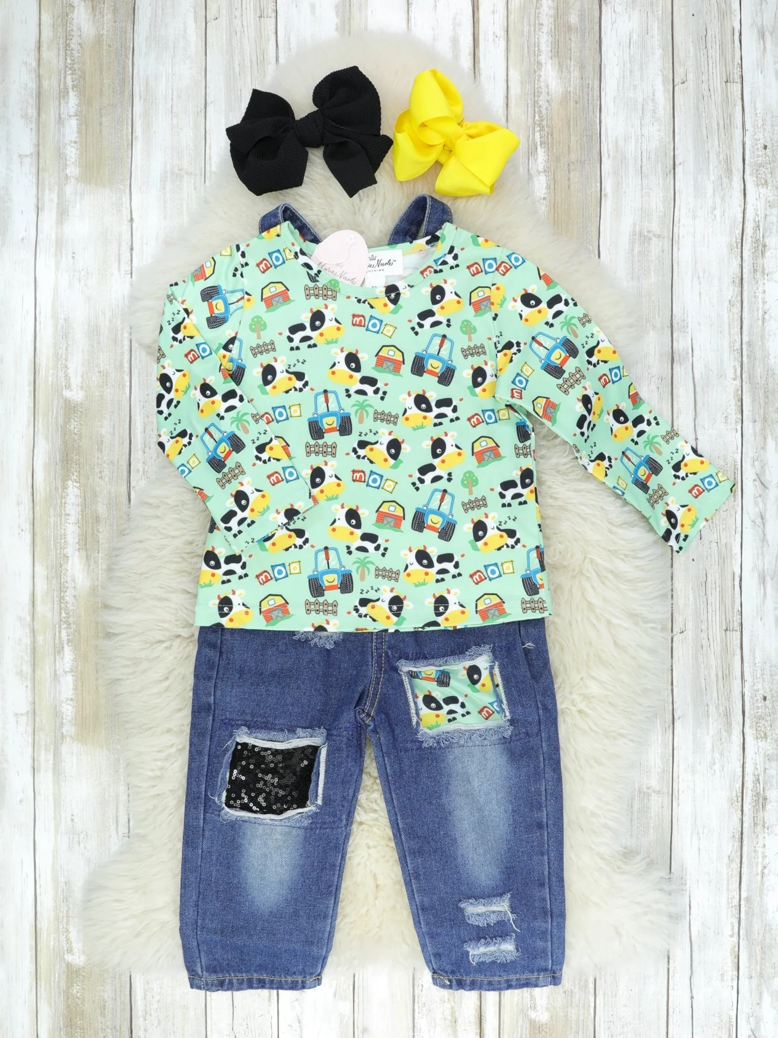 Green Farm Life Overall Outfit - Image 2
