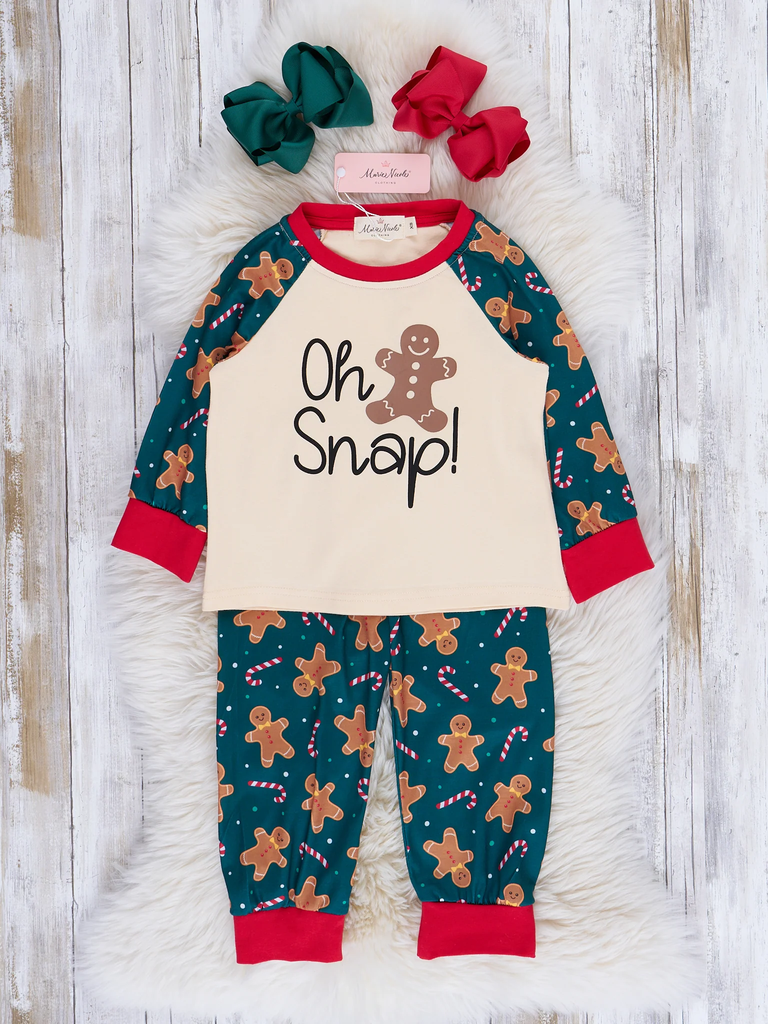 Green Ginger Snap Raglan Family Pajamas - Image 5