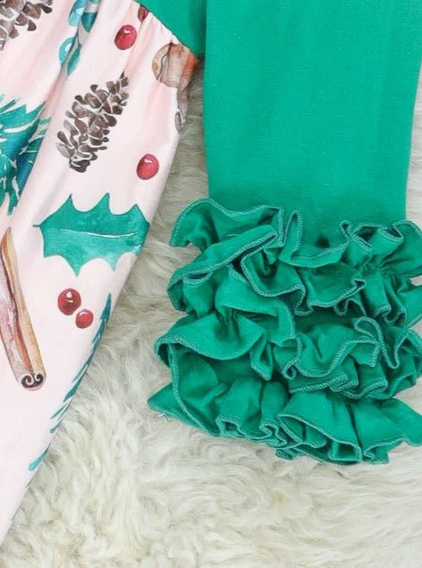 Green Gingerbread Icing Ruffle Dress - Image 2