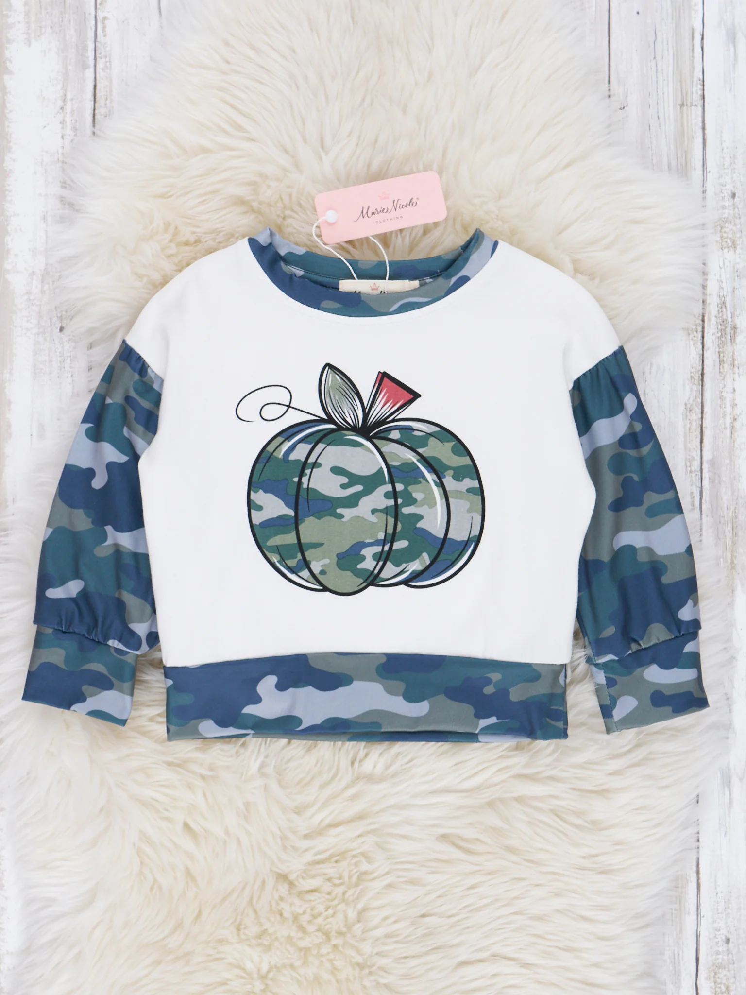 Green & Grey Camoflauge Pumpkin Shirt