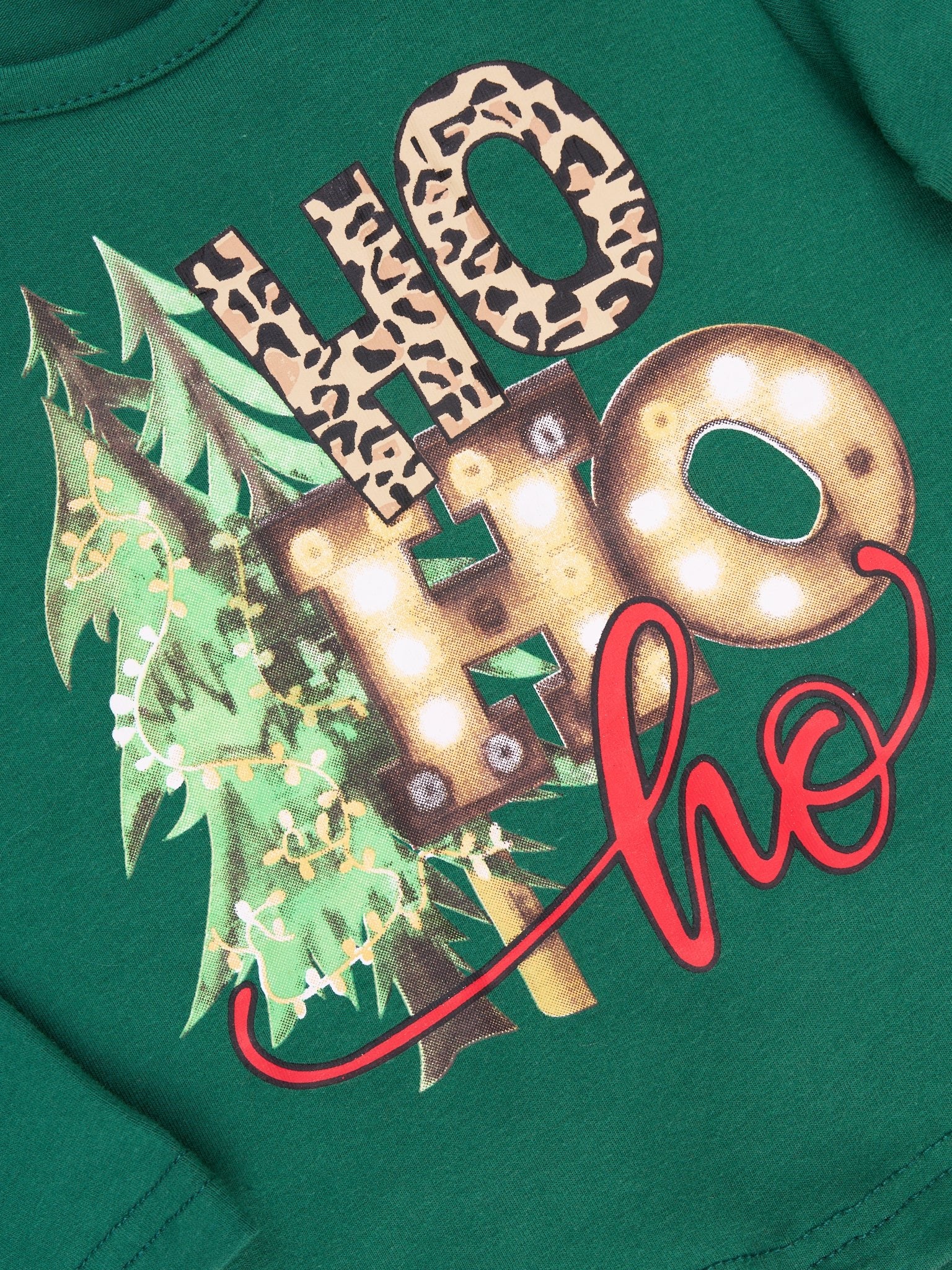 Green "HO HO HO" Ruffle Outfit - Image 3