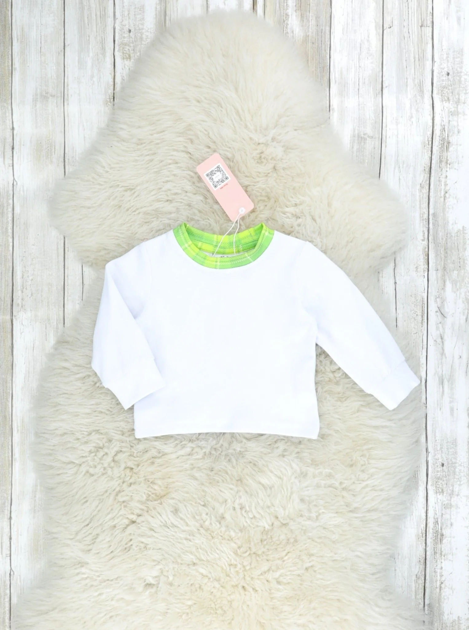 Green Plaid Smocked Clover Overall Romper - Image 3