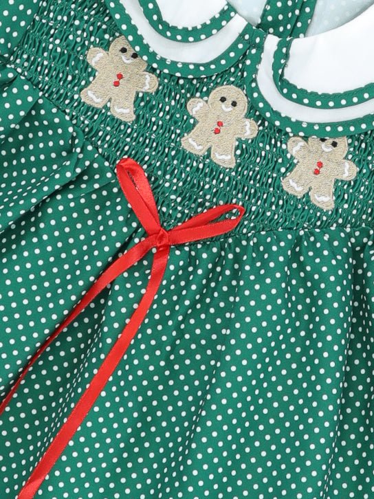 Green Polka Dot Gingerbread Vintage Dress - Image 2