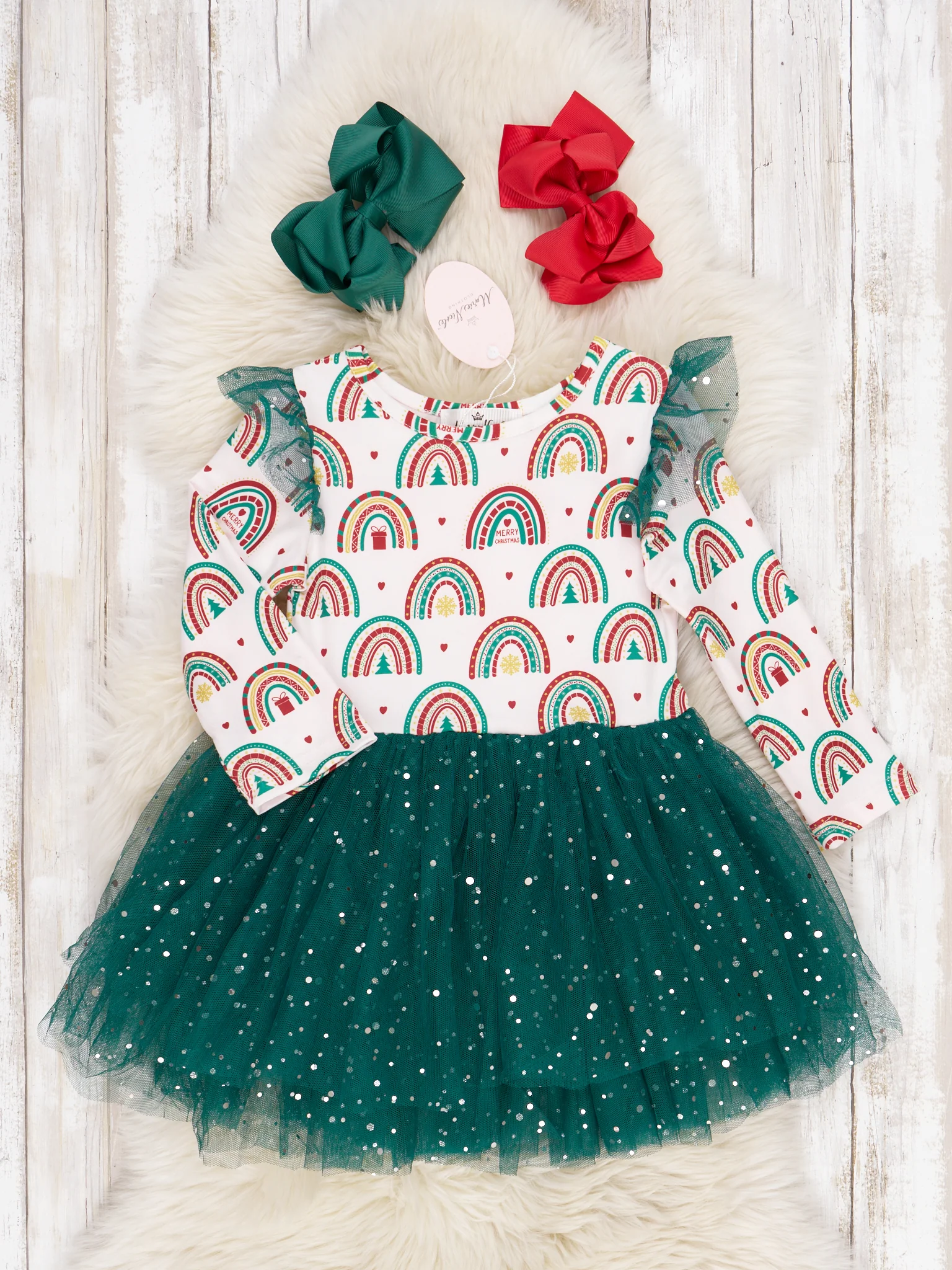 Green Rainbow Tulle Dress