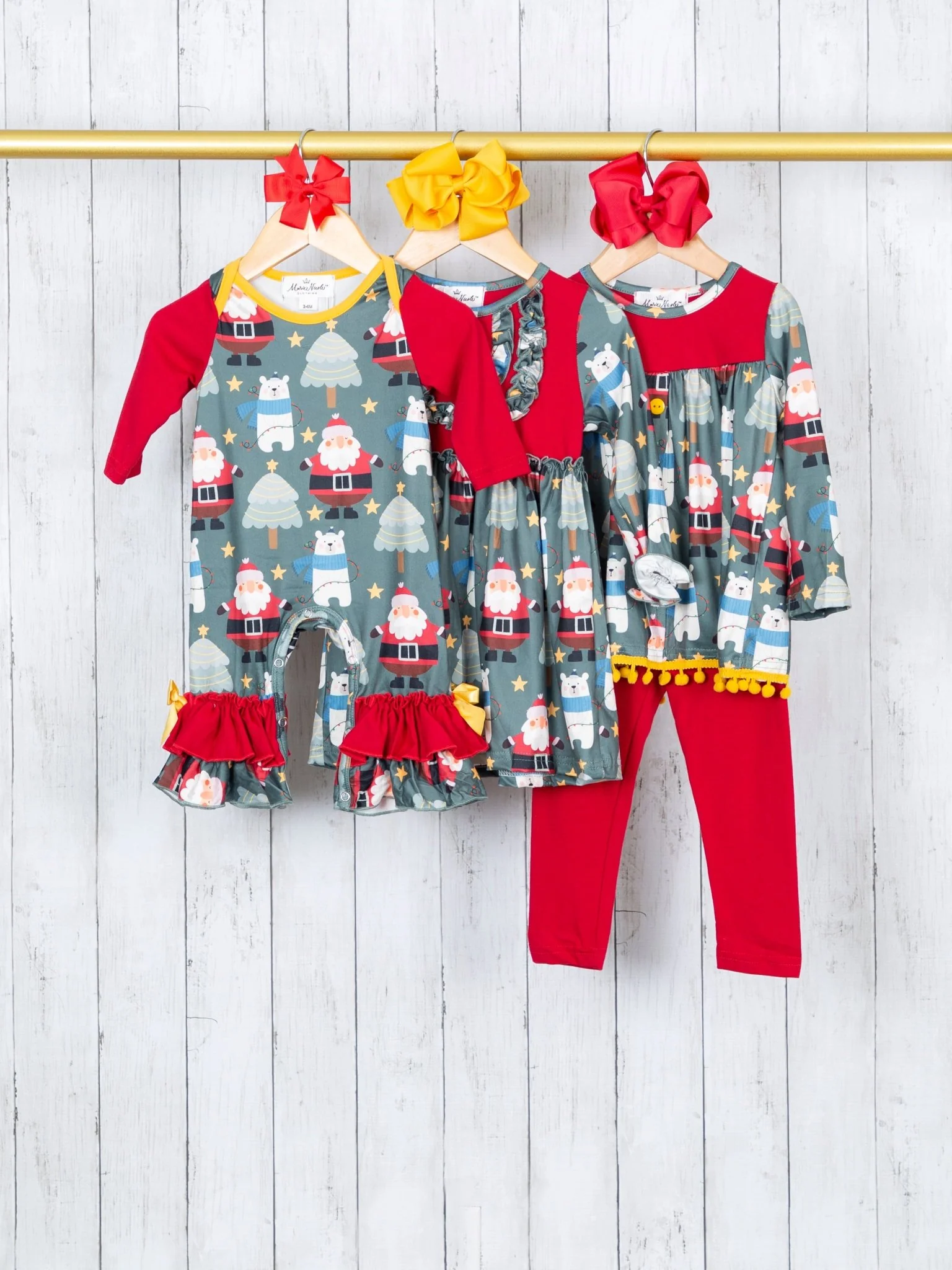 Green Santa Ruffle Dress - Image 3