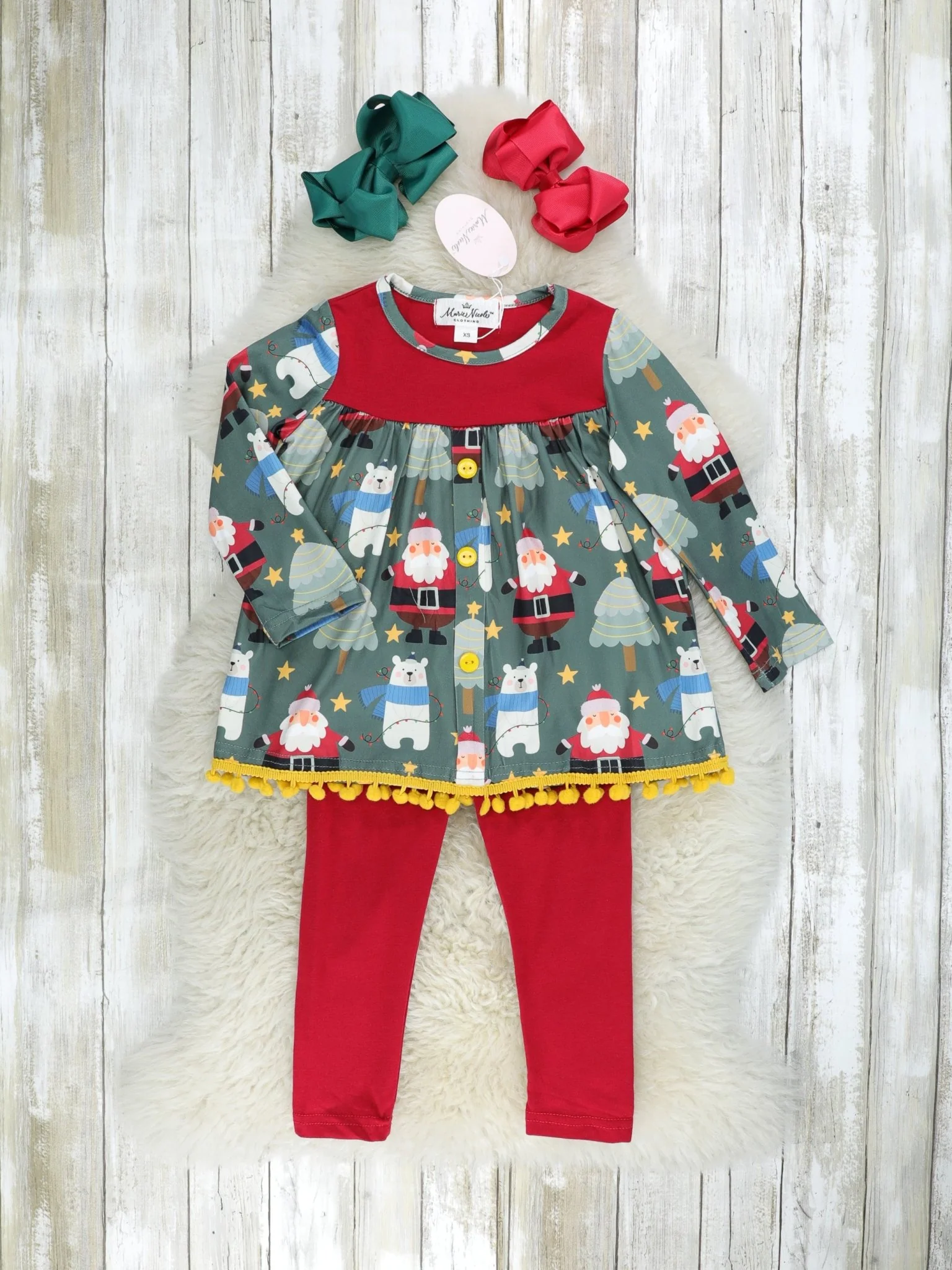 Green Santa Ruffle Outfit
