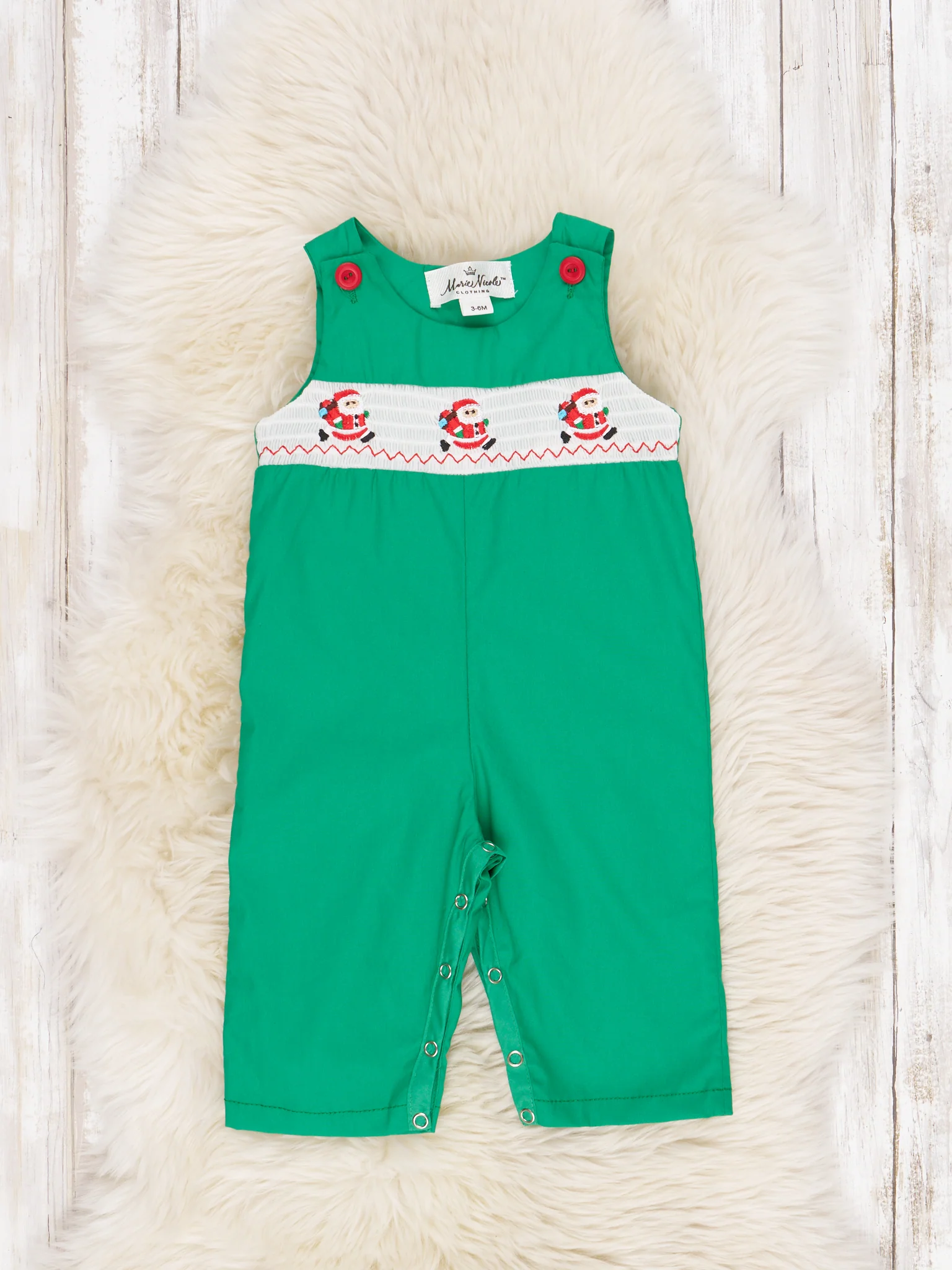 Green Santa Smocked Johnny
