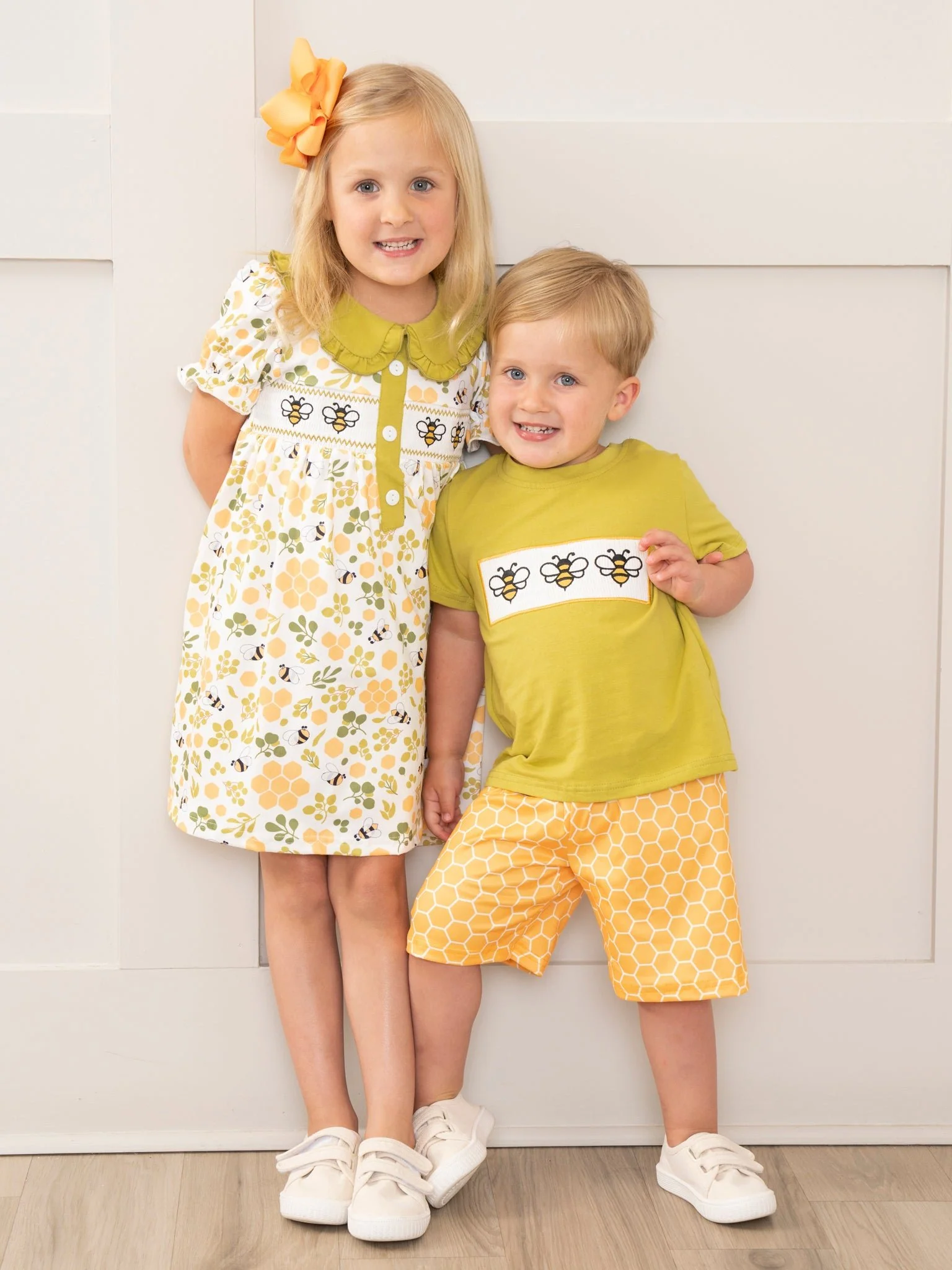 Green Smocked Honeycomb Outfit - Image 4