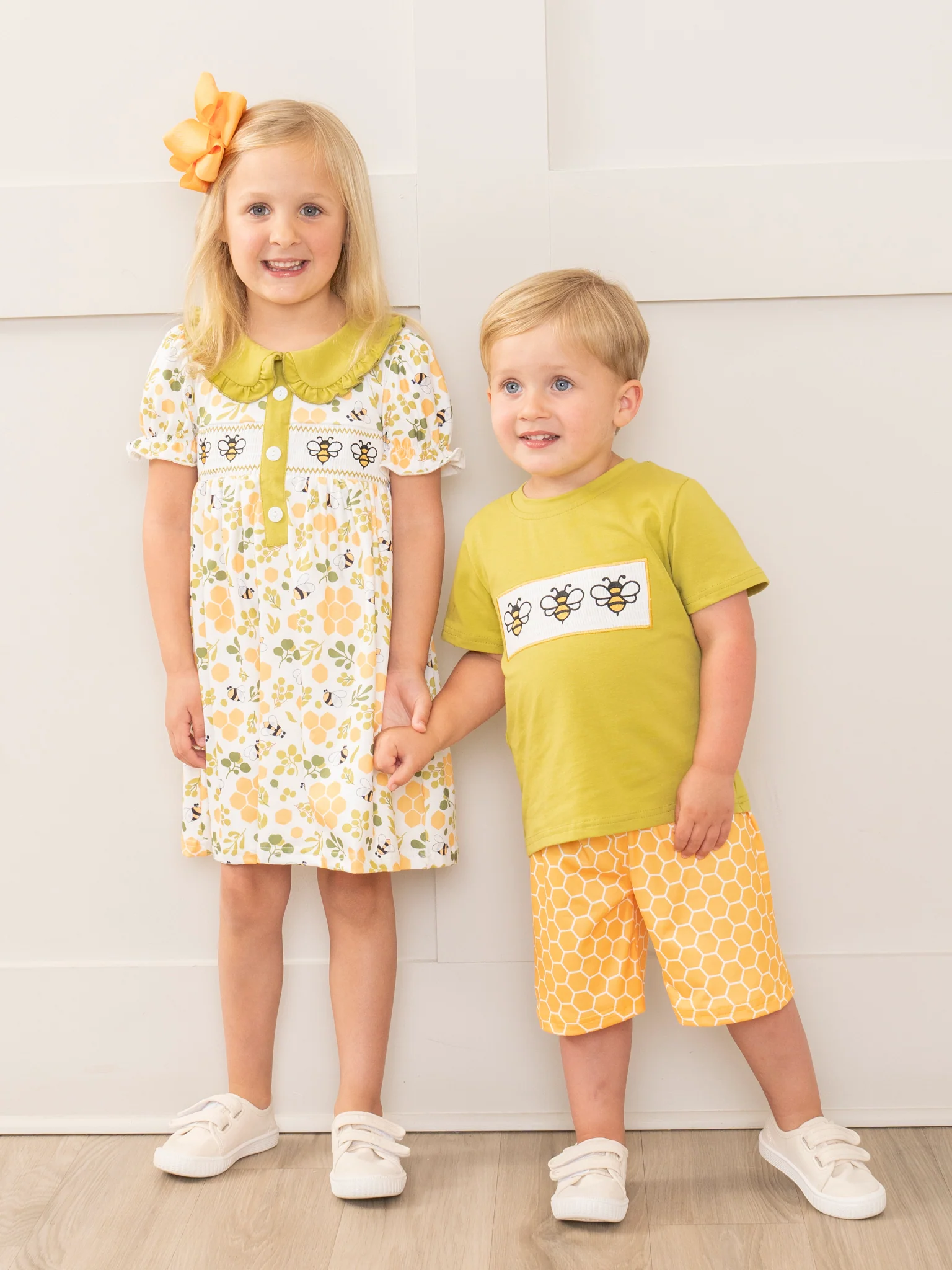 Green Smocked Honeycomb Outfit - Image 5