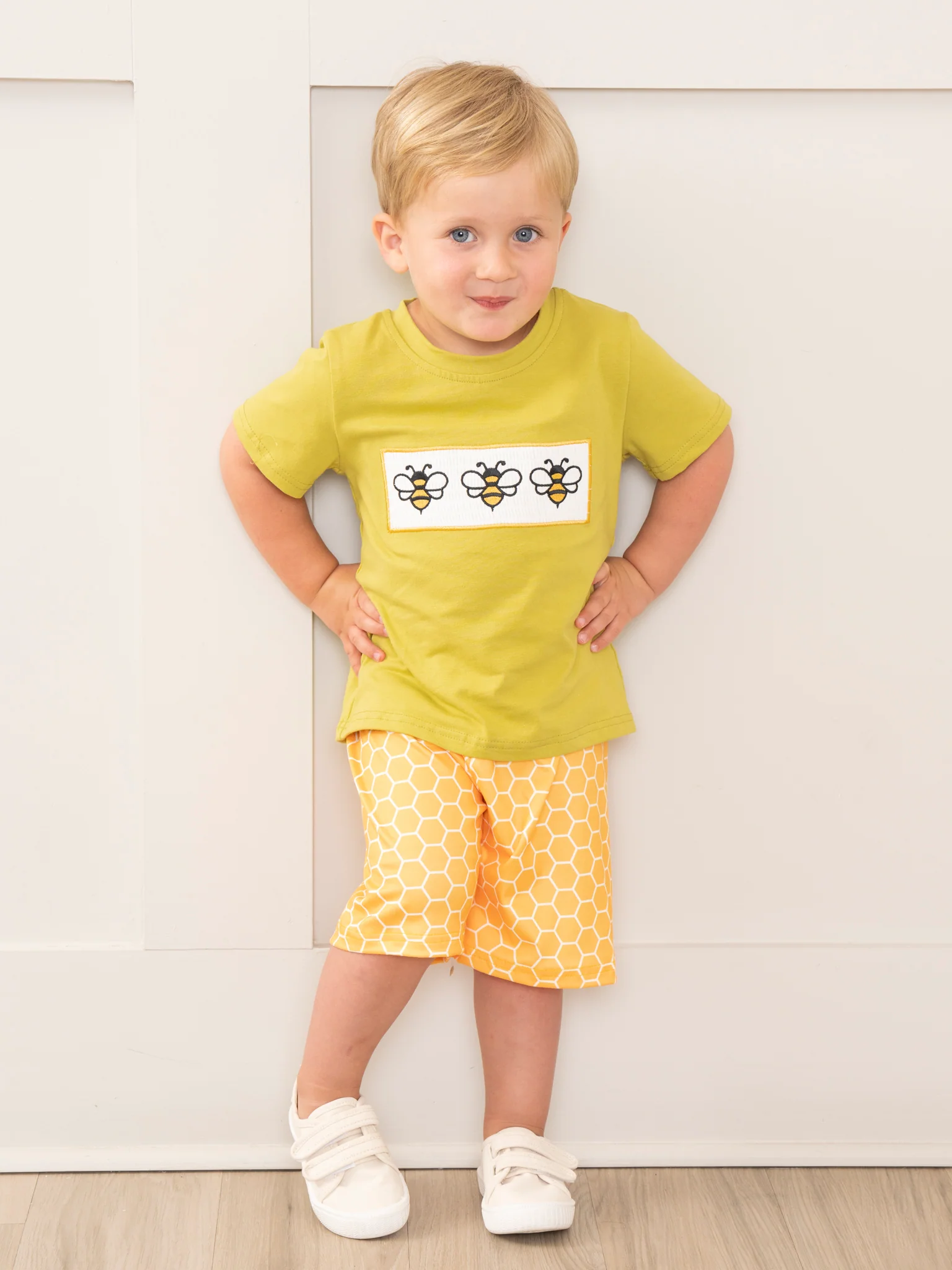 Green Smocked Honeycomb Outfit - Image 6