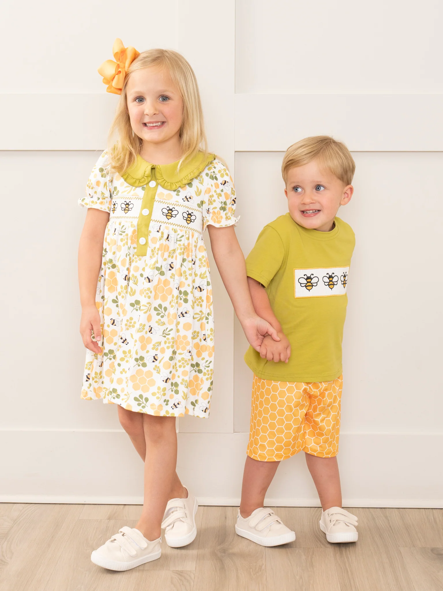 Green Smocked Honeycomb Ruffle Dress - Image 6